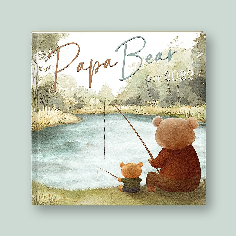 Cover of Papa Bear, a personalized keepsake storybook with the year he became a grandfather