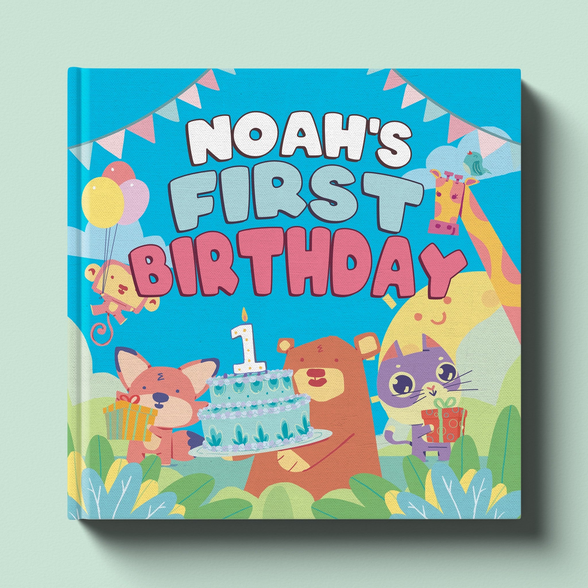 Cover of First Birthday Blue, a personalized milestone keepsake book