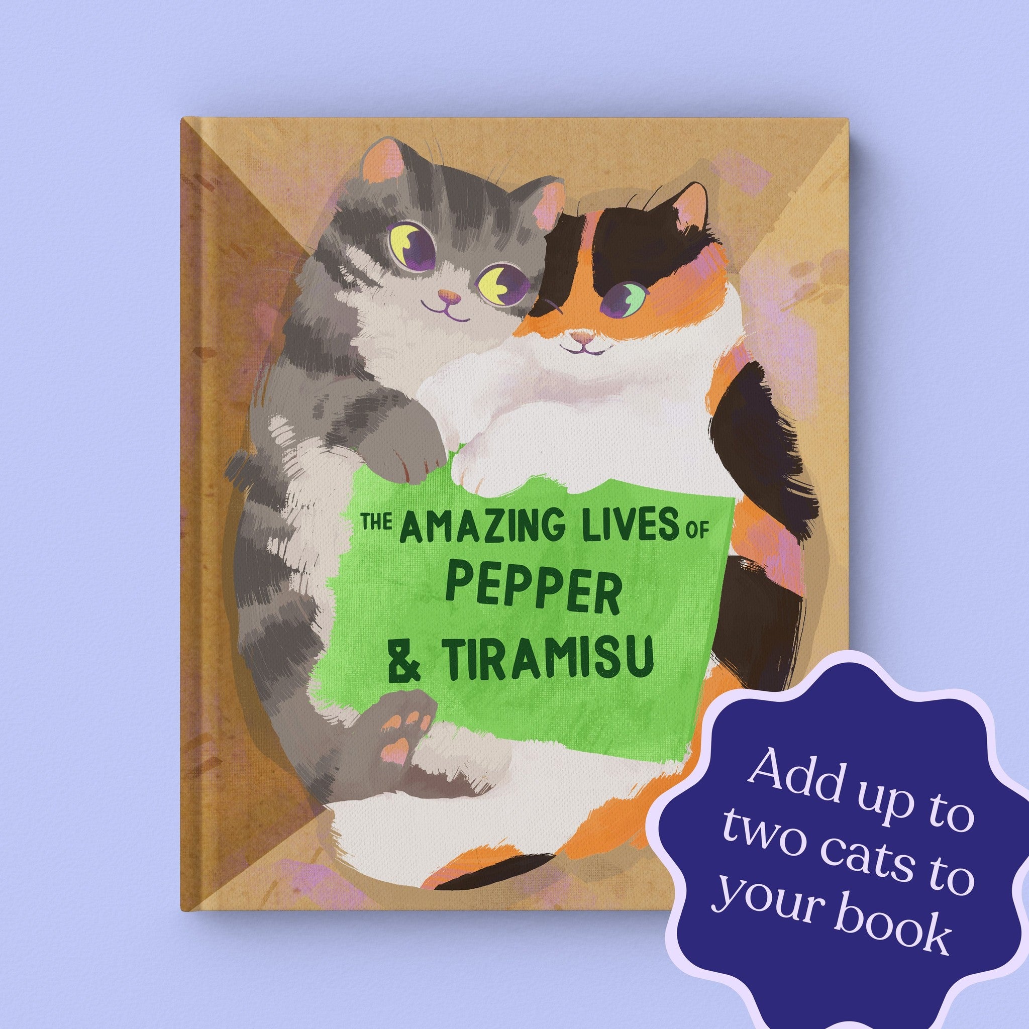 Inside page from The Life of Your Cat, a personalized illustrated adventure book