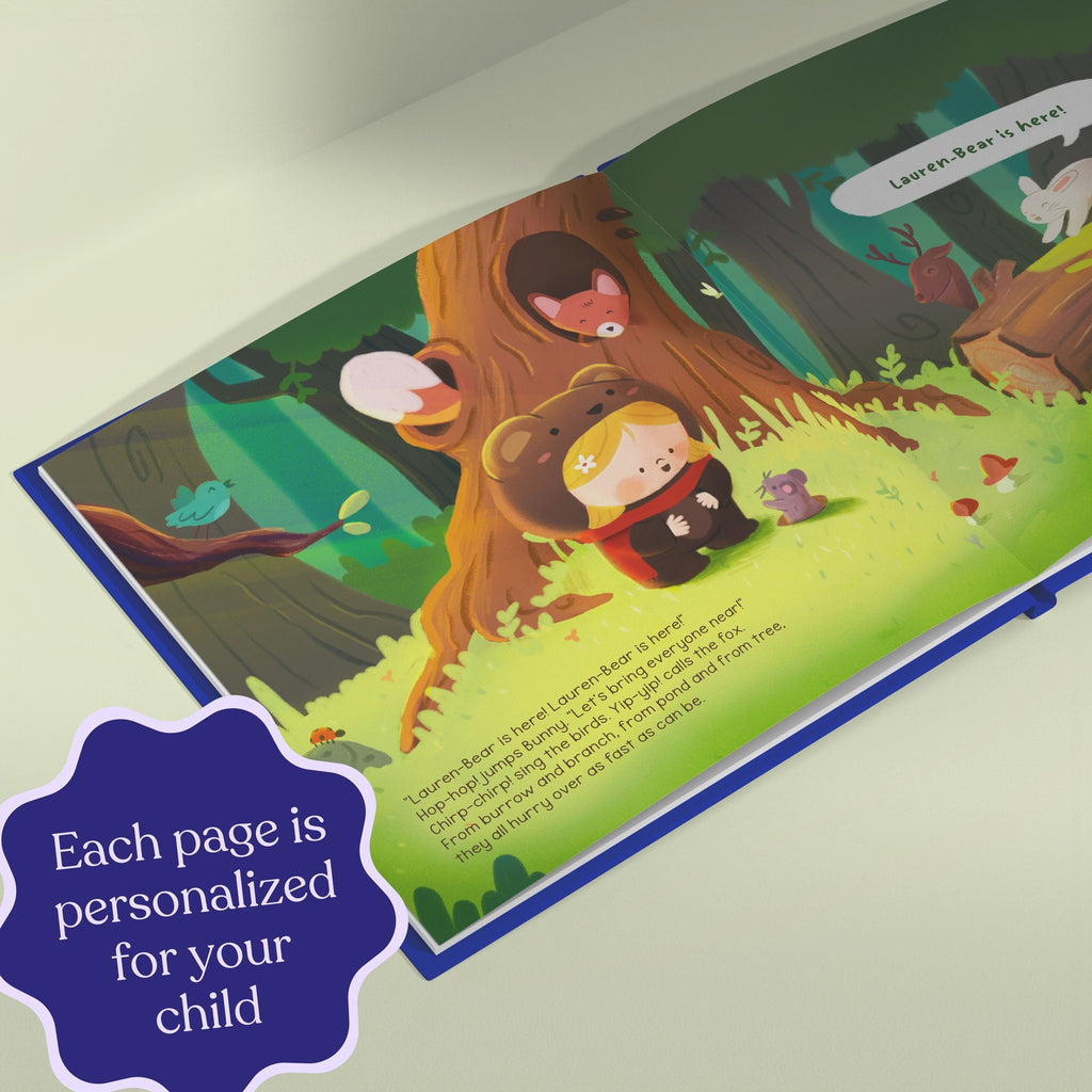 Inside page from Our Little Bear, a personalized keepsake storybook