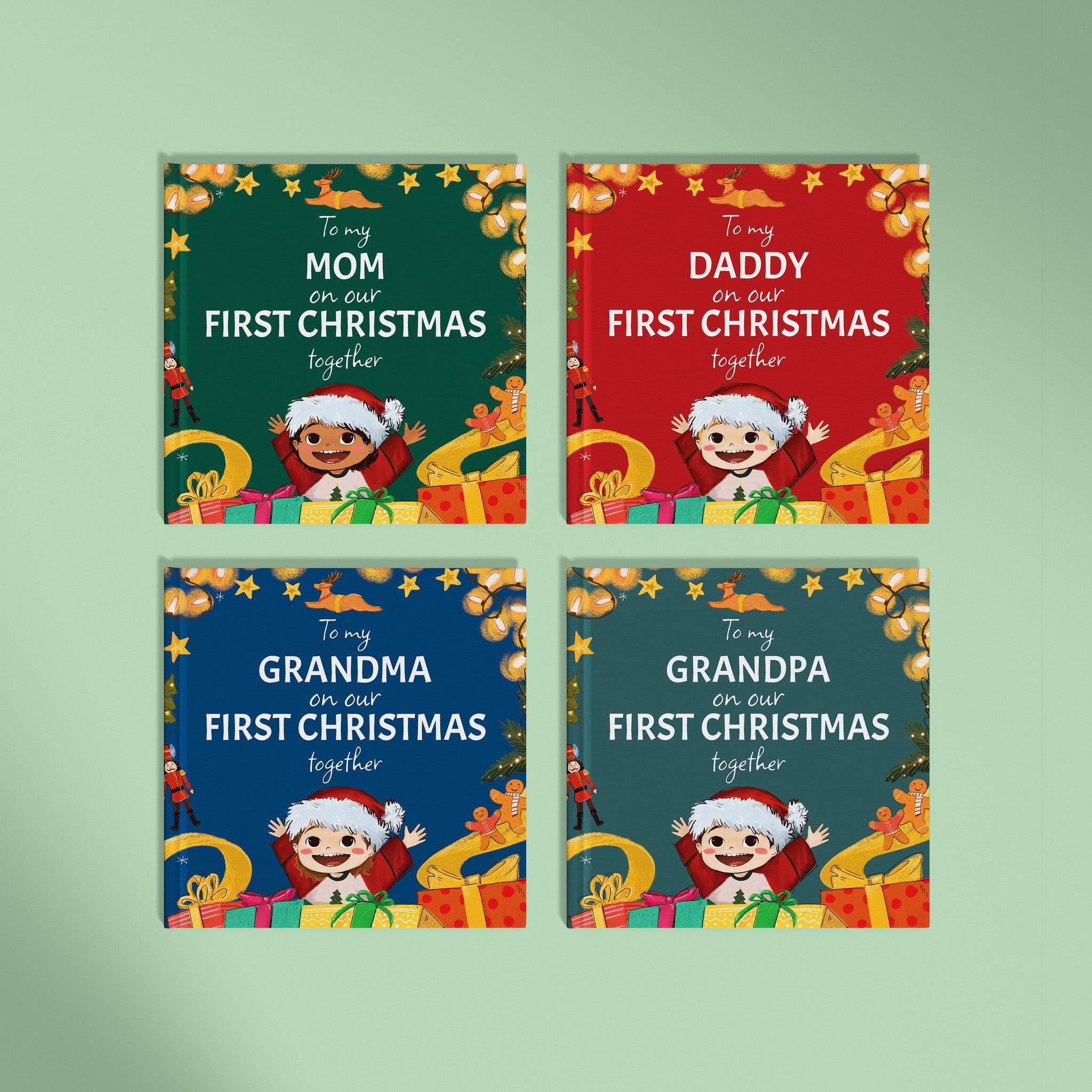 Inside page from On Our First Christmas Daddy, a personalized holiday storybook