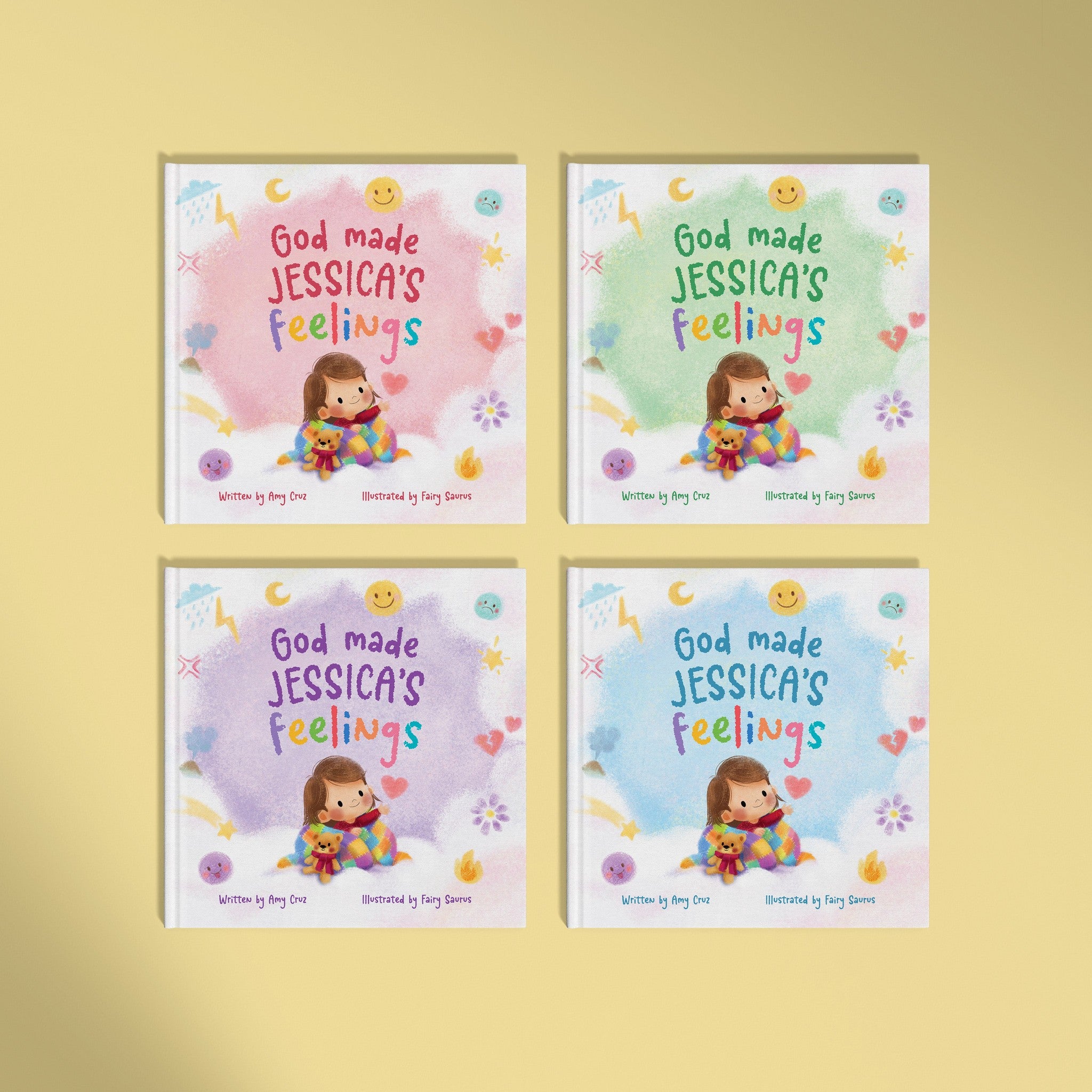 Inside page from God Made All Your Feelings, a personalized faith storybook