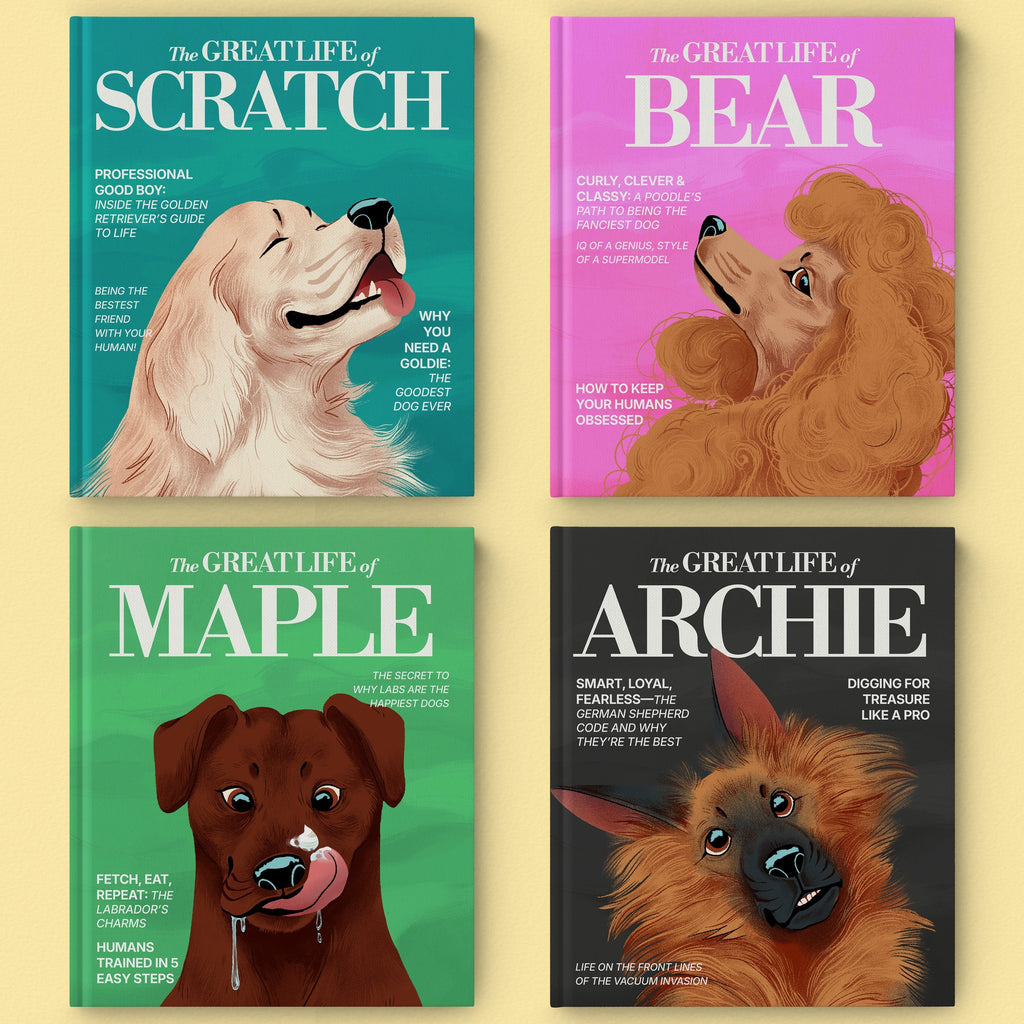 Inside page from The Life of Your Dog, a personalized illustrated adventure book