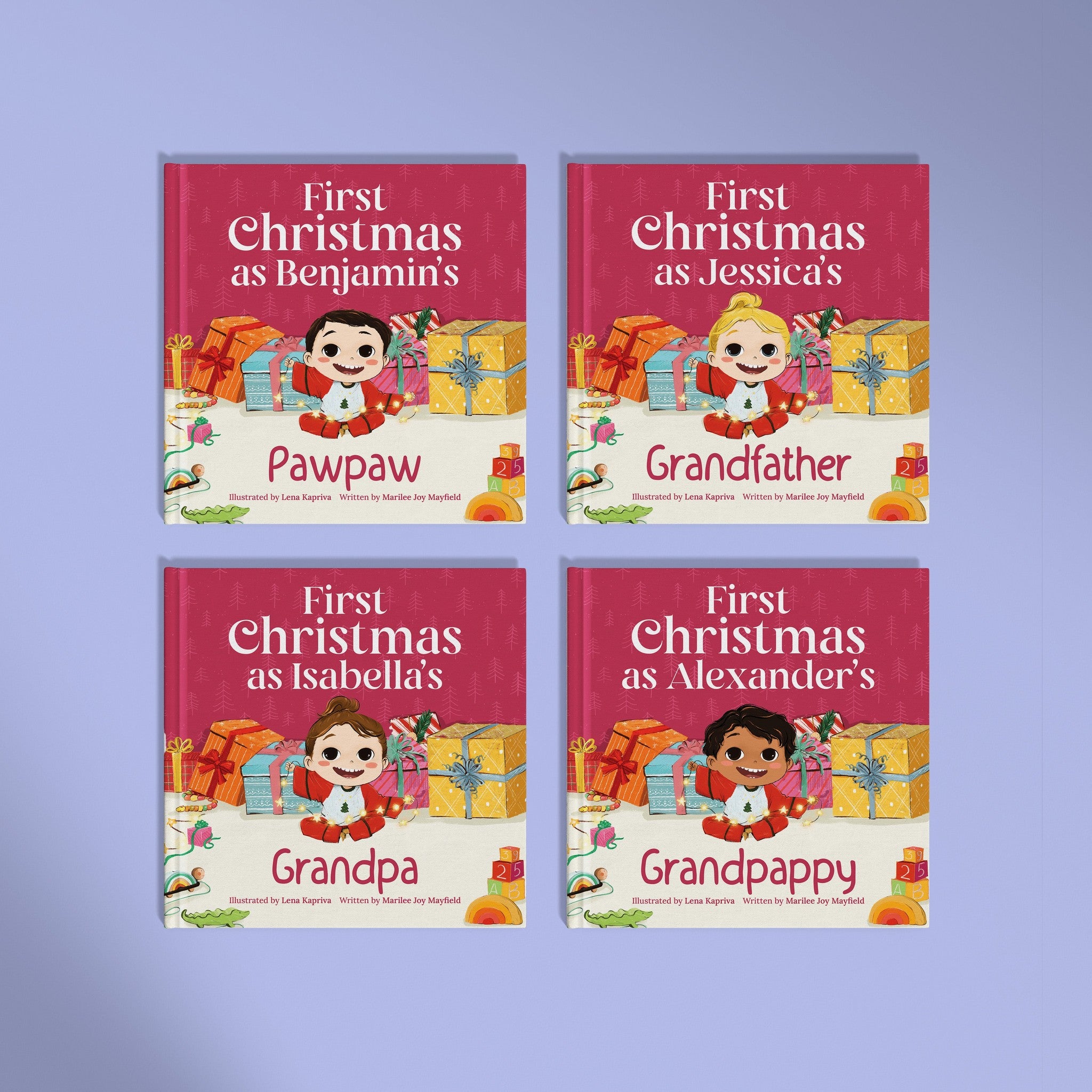 Inside page from First Christmas as Grandpa, a personalized holiday storybook