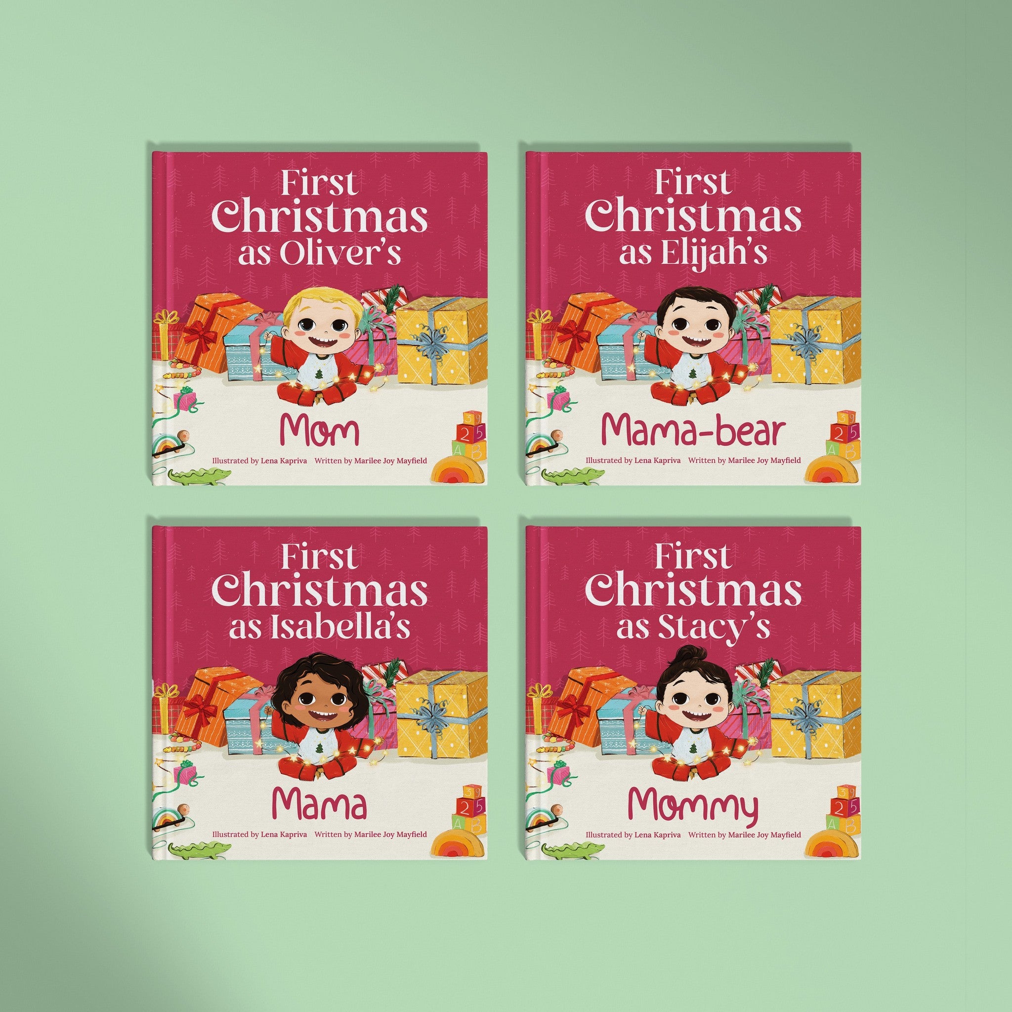 Inside page from First Christmas as Mommy, a personalized holiday storybook