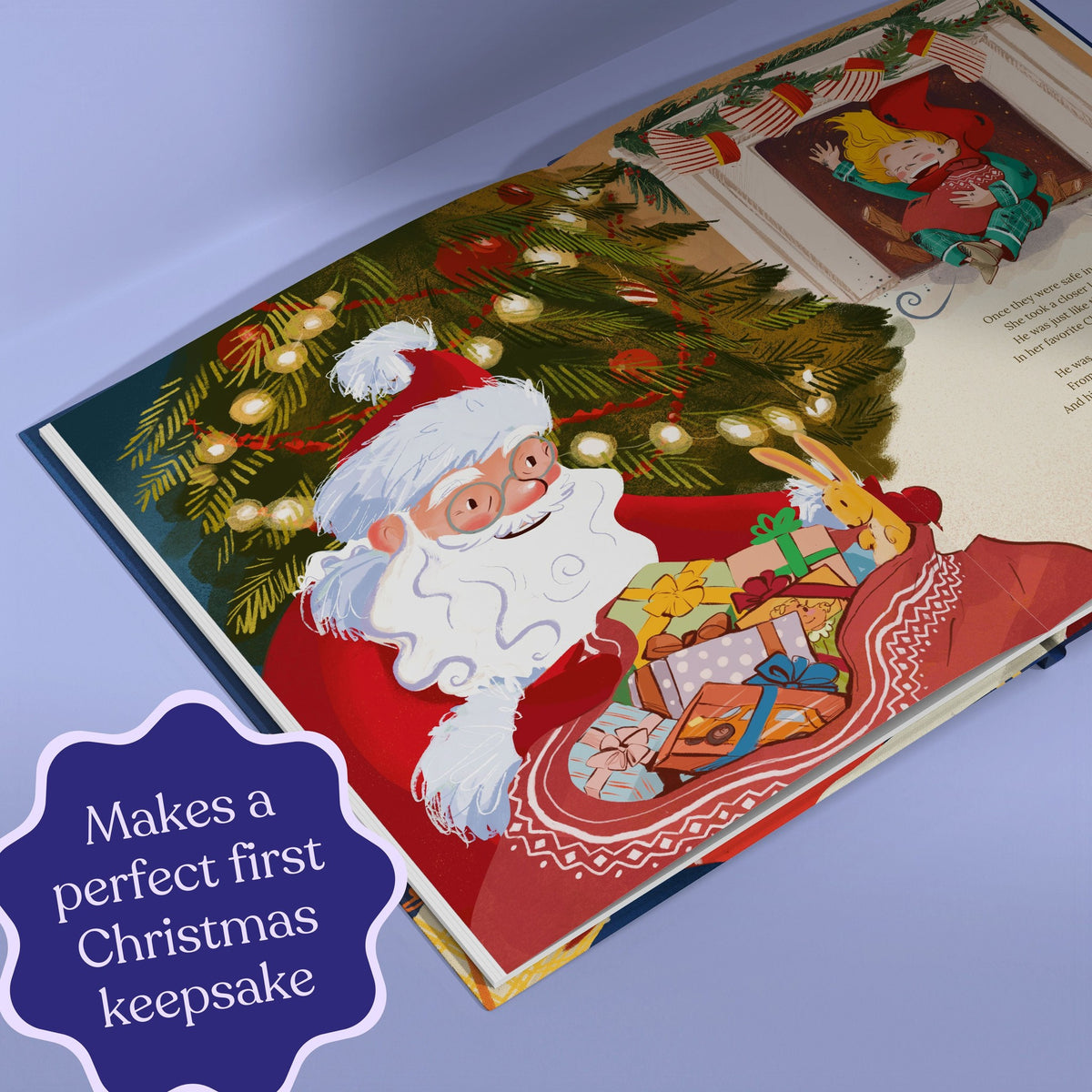 Inside page from The Night Before Christmas, a personalized holiday storybook
