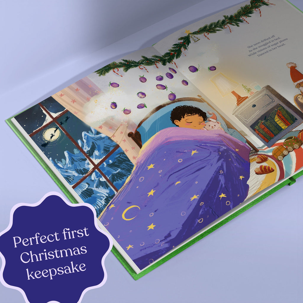 Inside page from The Night Before Christmas, a personalized holiday storybook