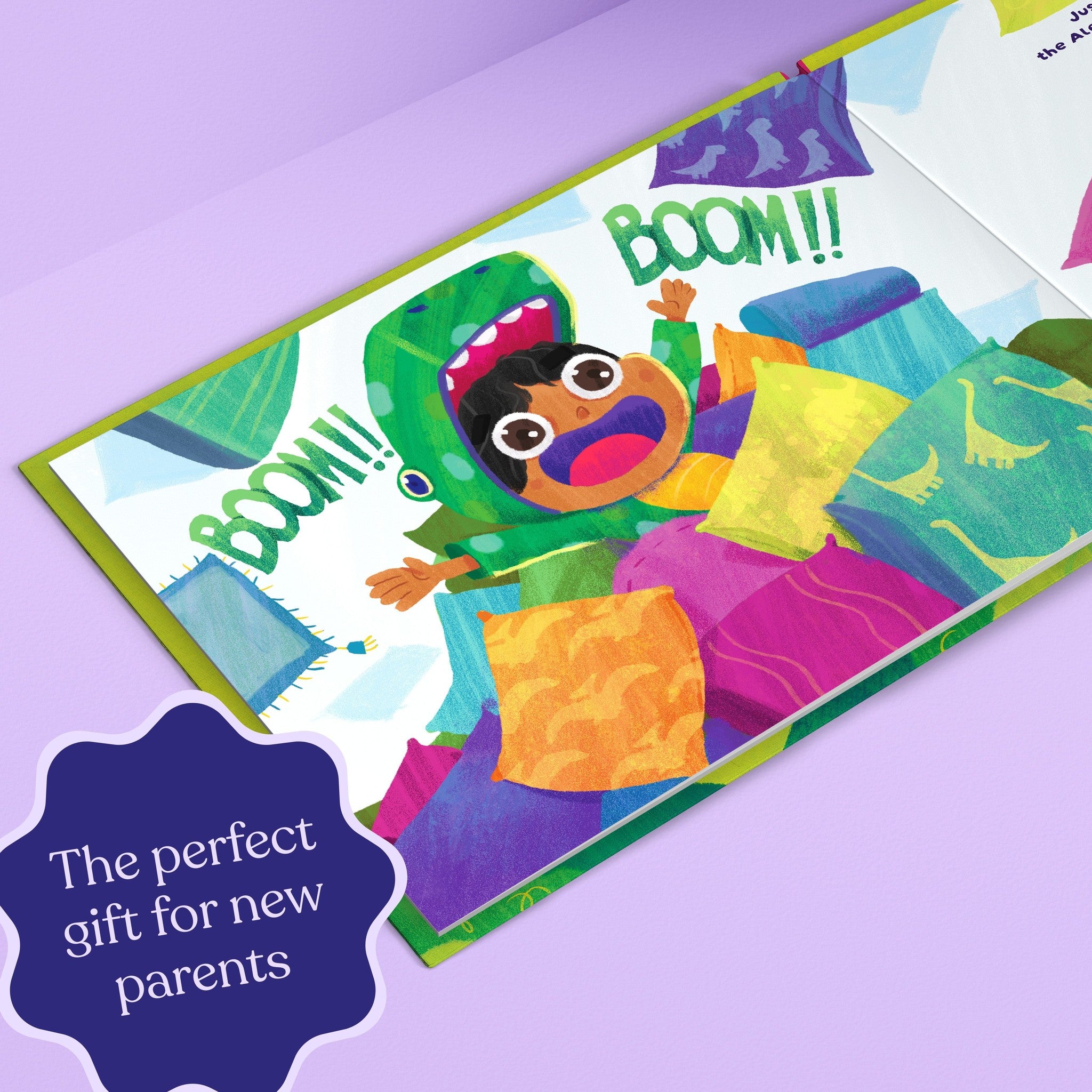 Inside page from How to Raise a Name-O-Saurus, a personalized keepsake storybook