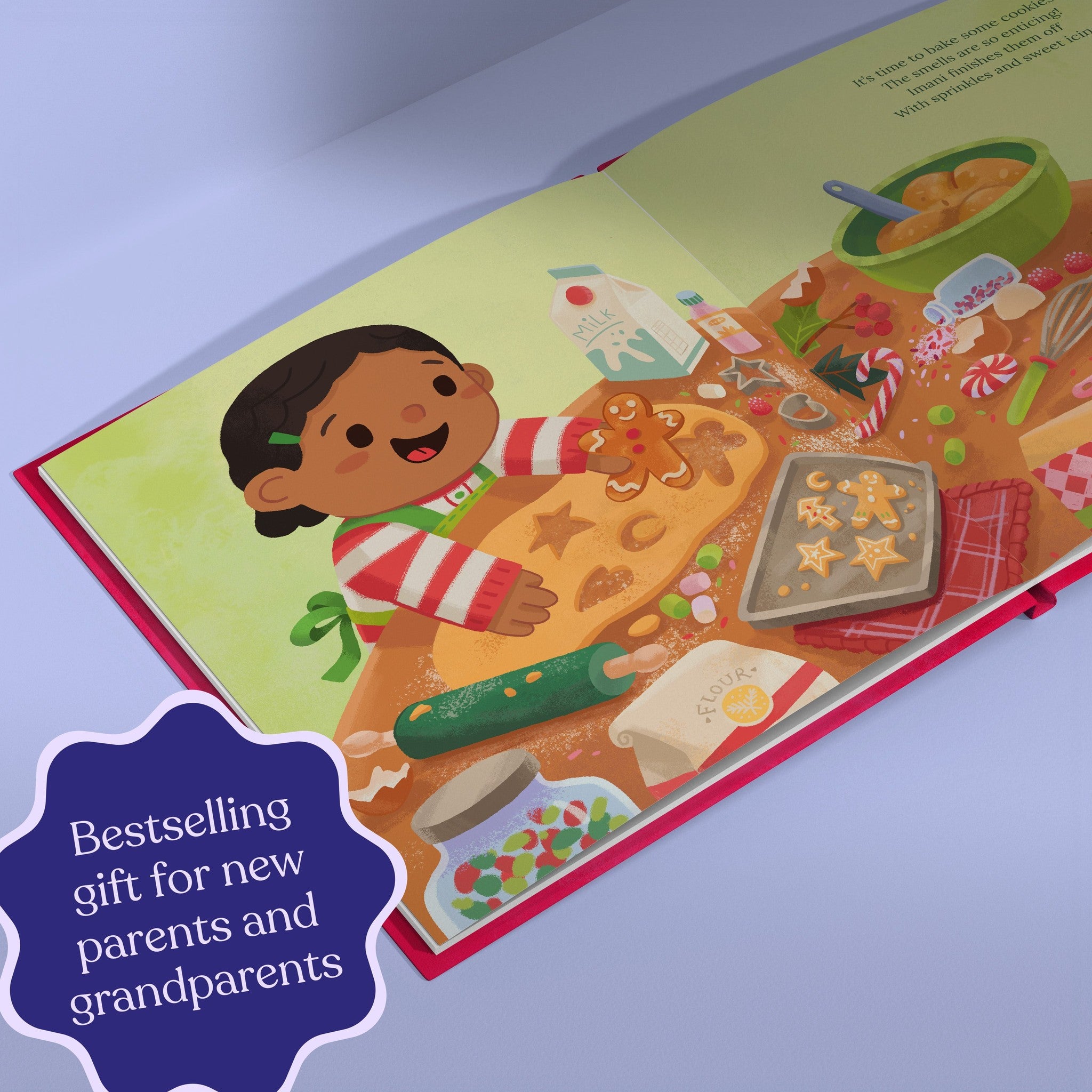 Inside page from Baby's First Christmas, a personalized holiday storybook
