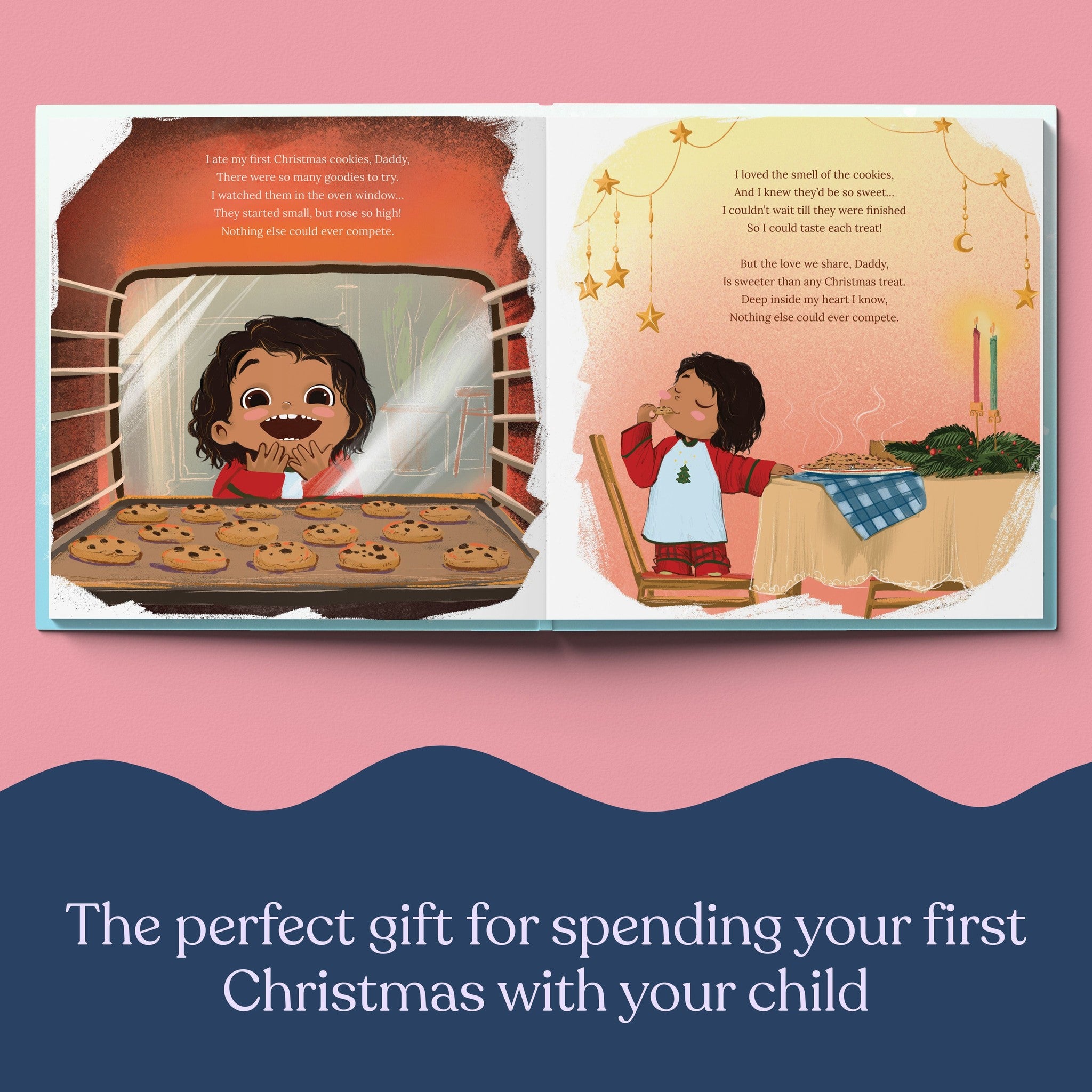 Inside page from My First Christmas with Daddy, a personalized holiday storybook