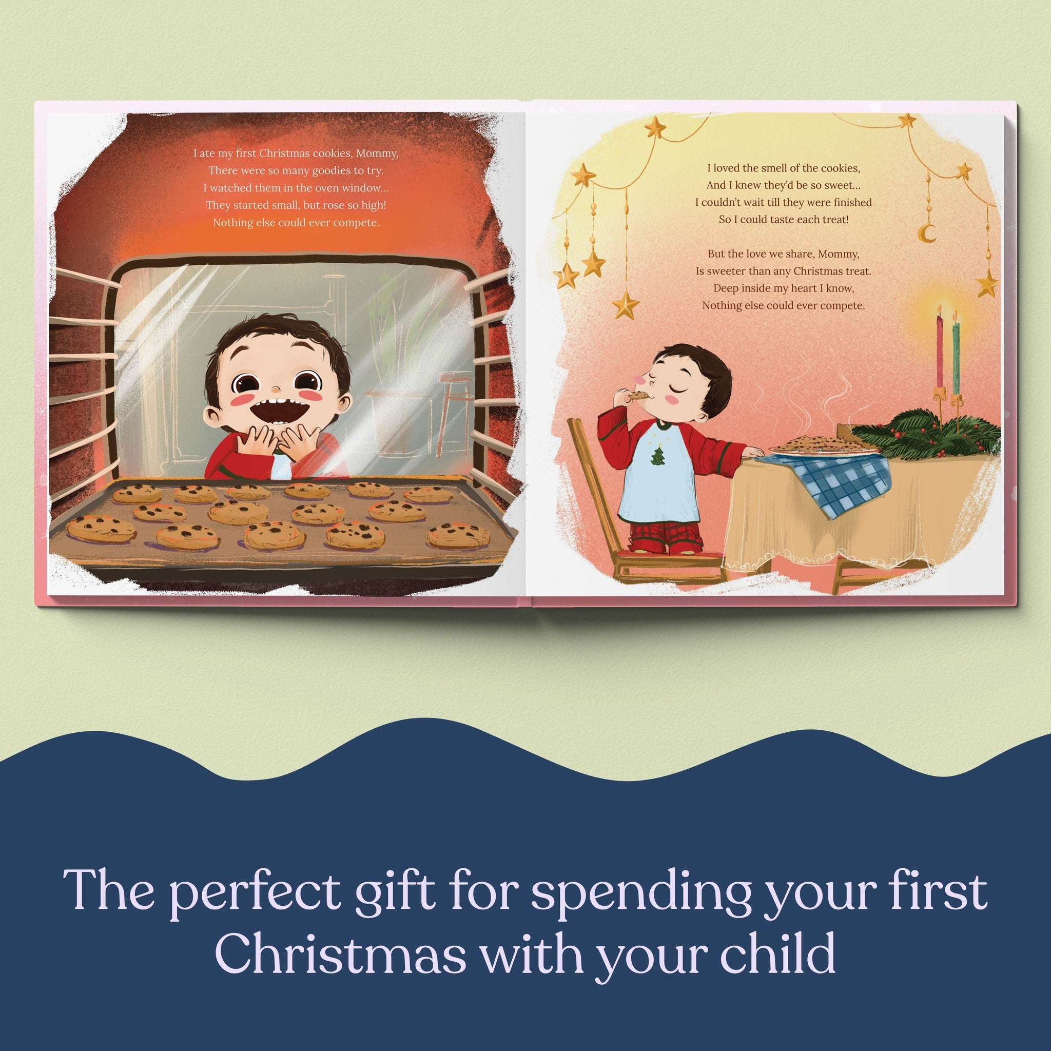Inside page from My First Christmas with Mommy, a personalized holiday storybook