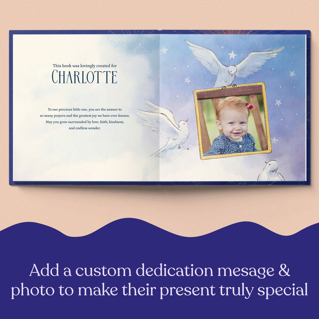 Inside page from God Gave Us You, a personalized faith storybook