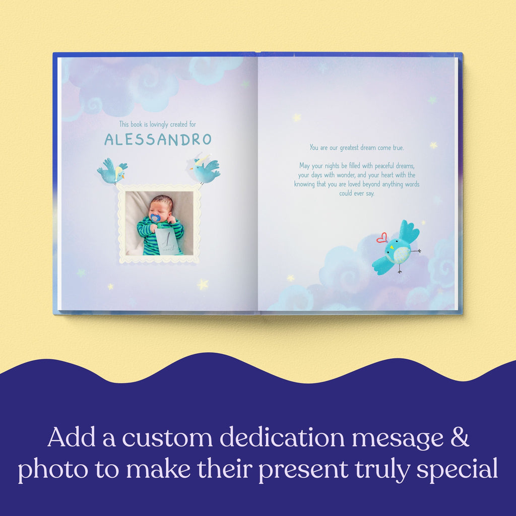 Inside page from Goodnight To You, a personalized bedtime storybook
