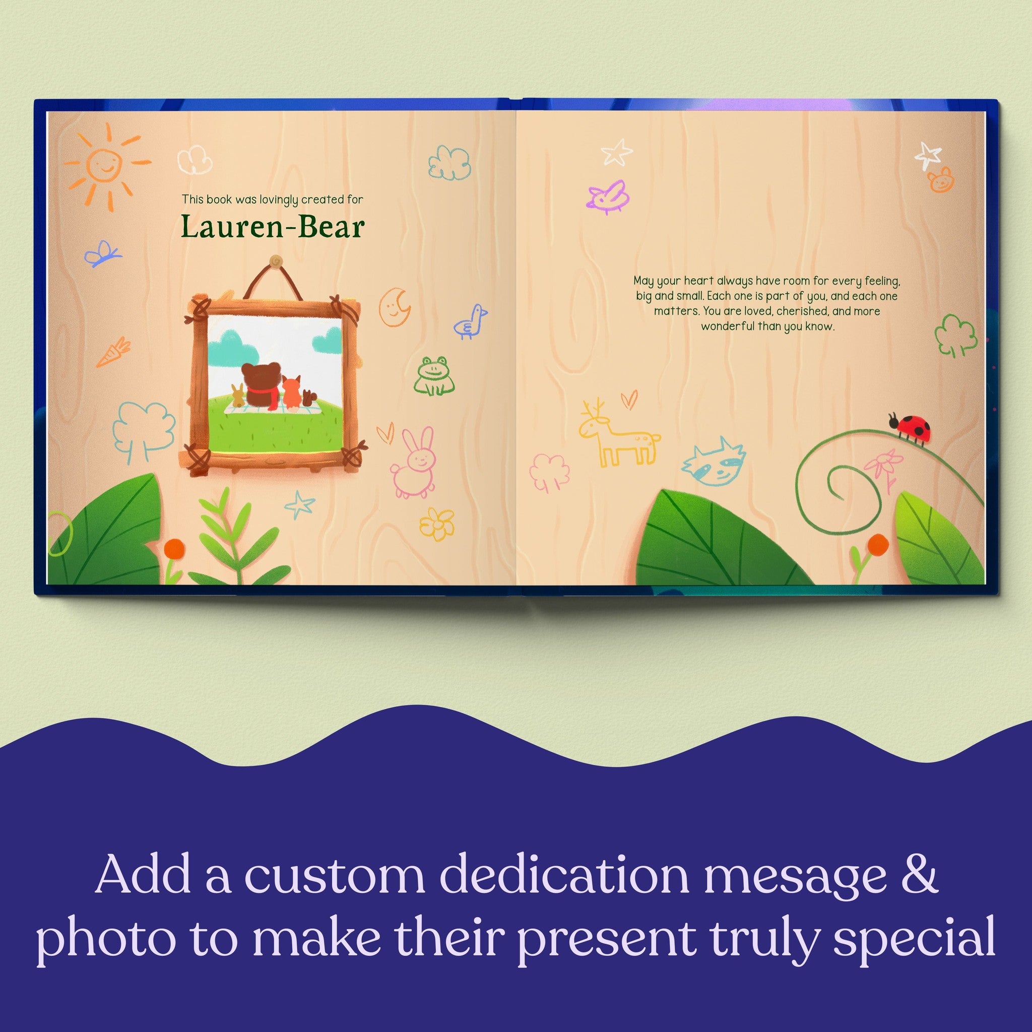 Inside page from Our Little Bear, a personalized keepsake storybook