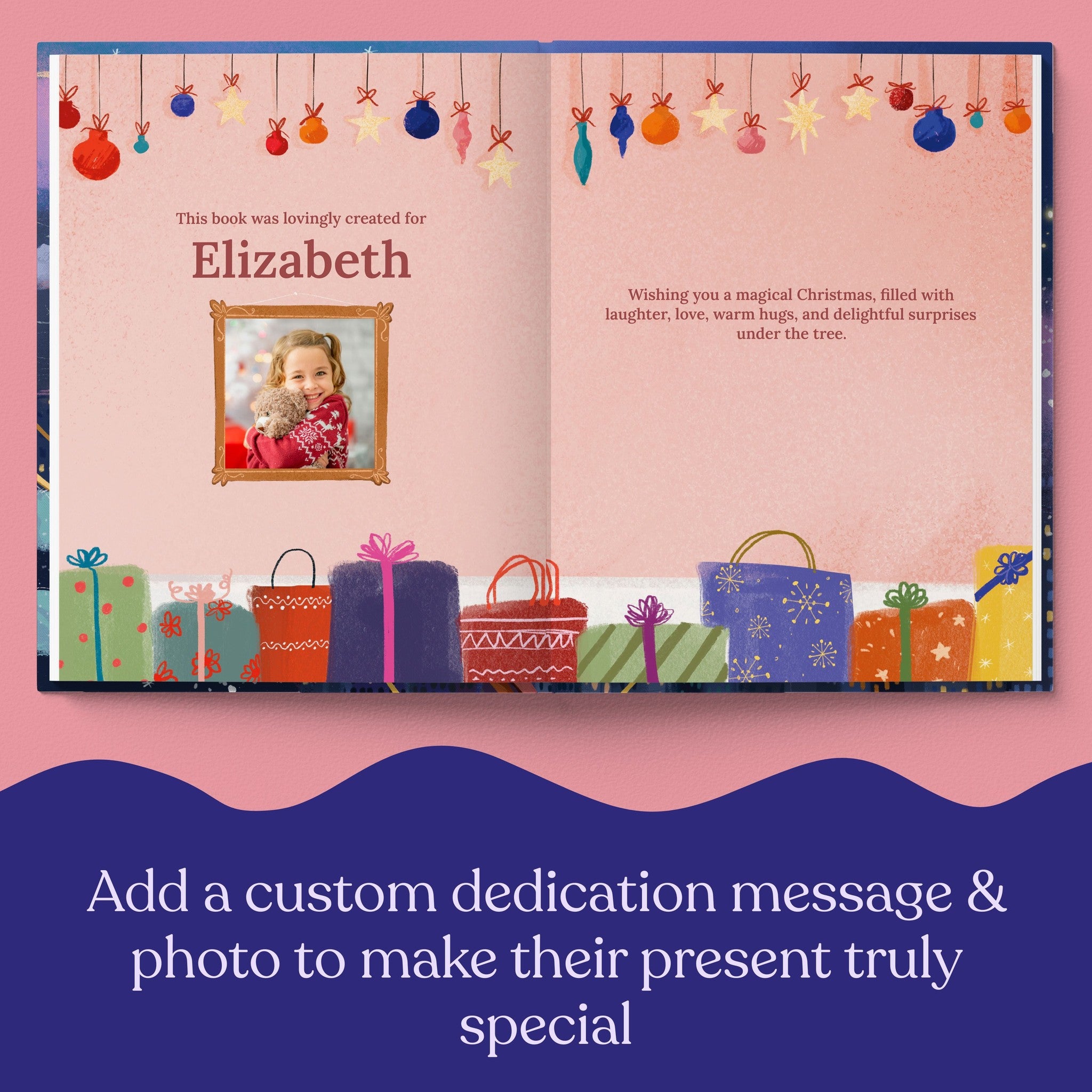 Inside page from The Night Before Christmas, a personalized holiday storybook