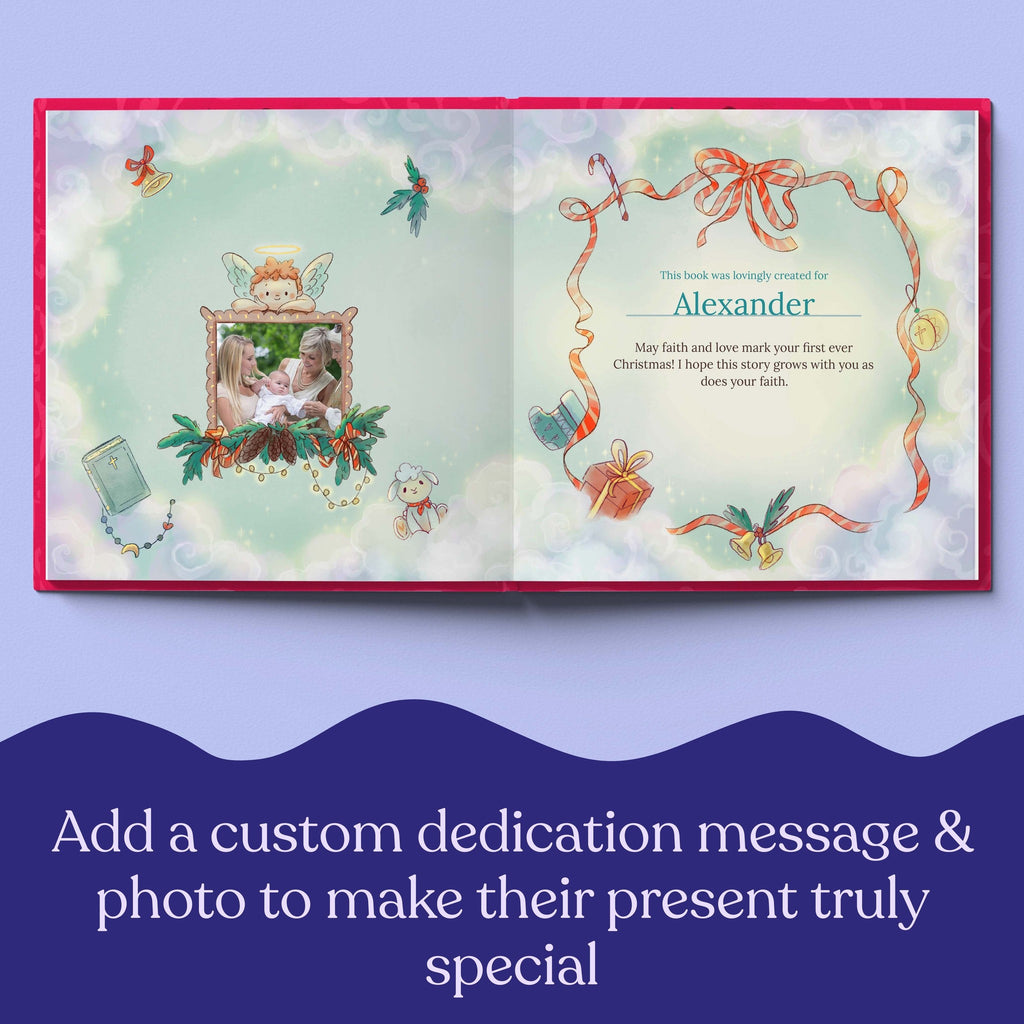 Inside page from This Christmas, God Gave Us You, a personalized holiday storybook
