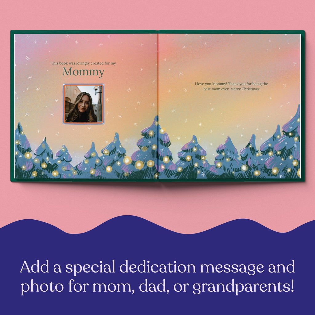 Inside page from On Our First Christmas Mommy, a personalized holiday storybook