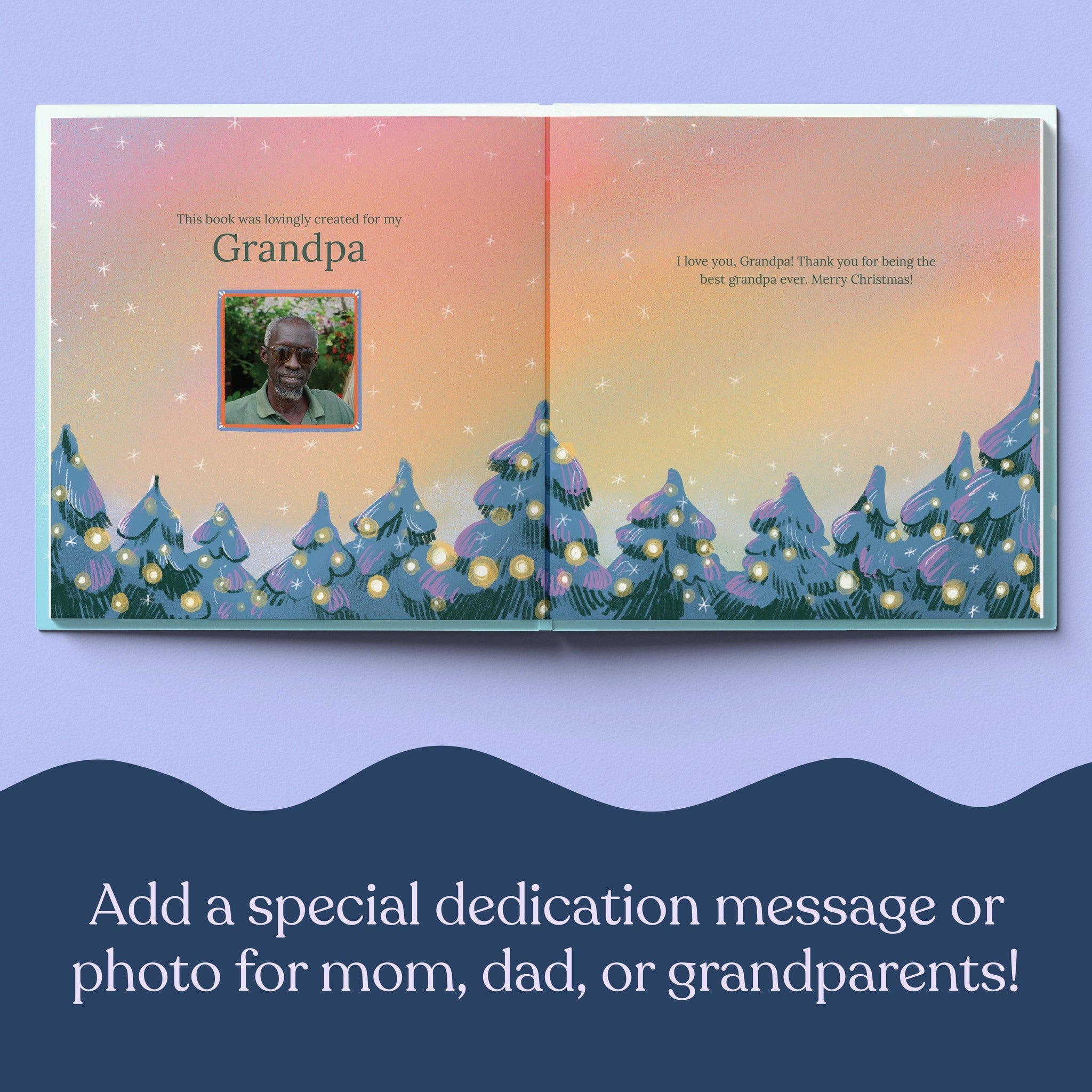 Inside page from My First Christmas with Grandpa, a personalized holiday storybook