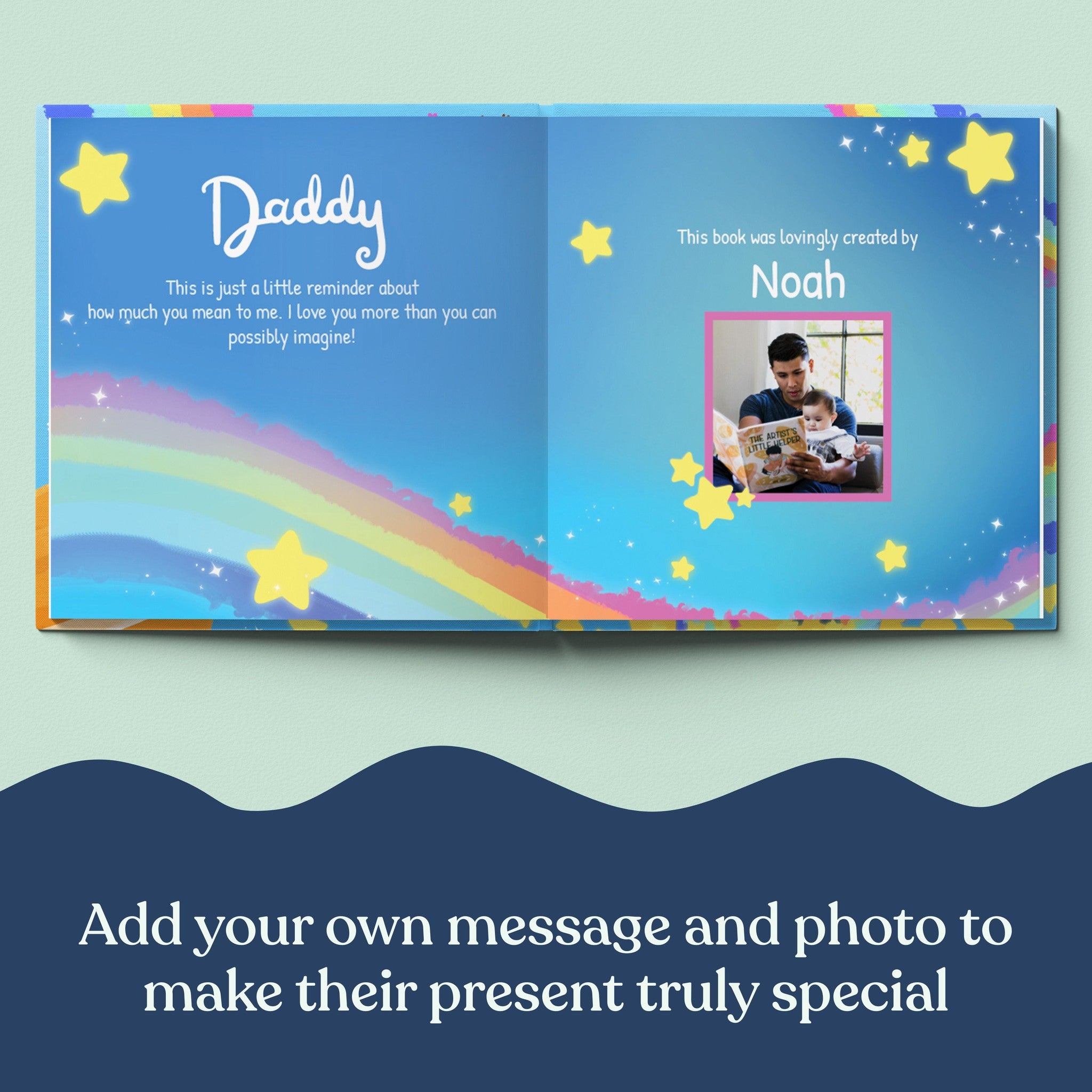 Inside page from How Much I Love Daddy, a personalized keepsake storybook
