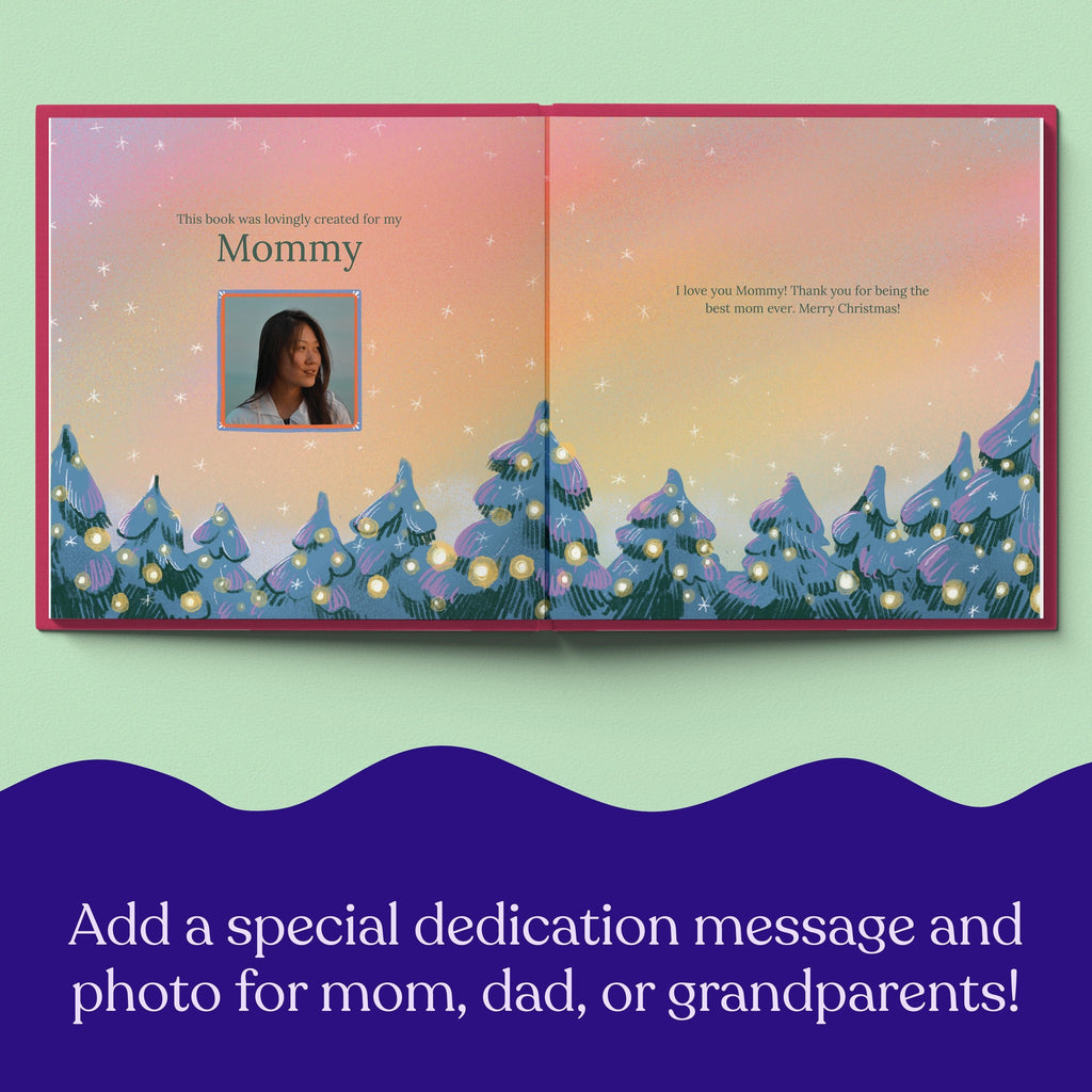 Inside page from First Christmas as Mommy, a personalized holiday storybook