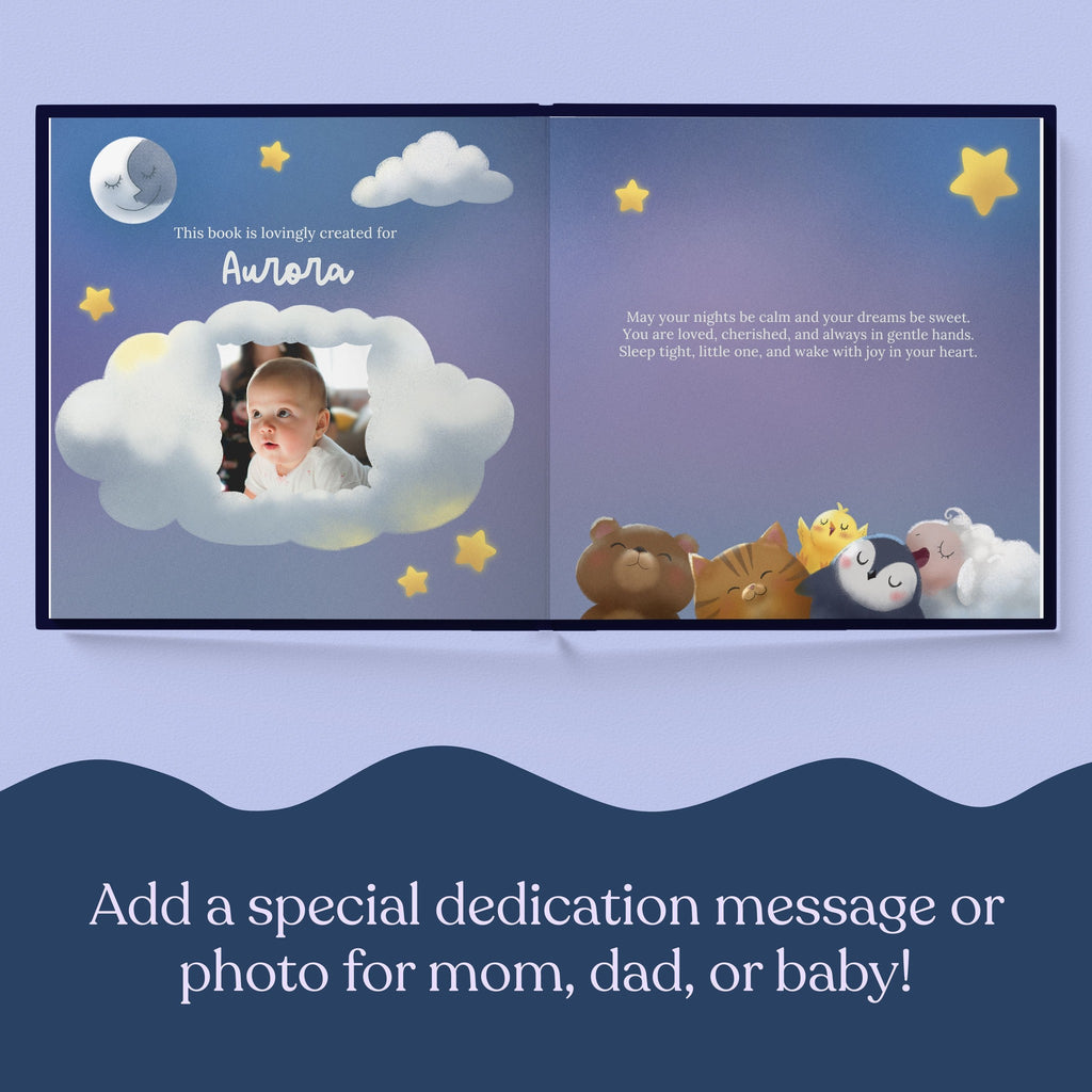 Inside page from Sweet Dreams for You, a personalized bedtime storybook