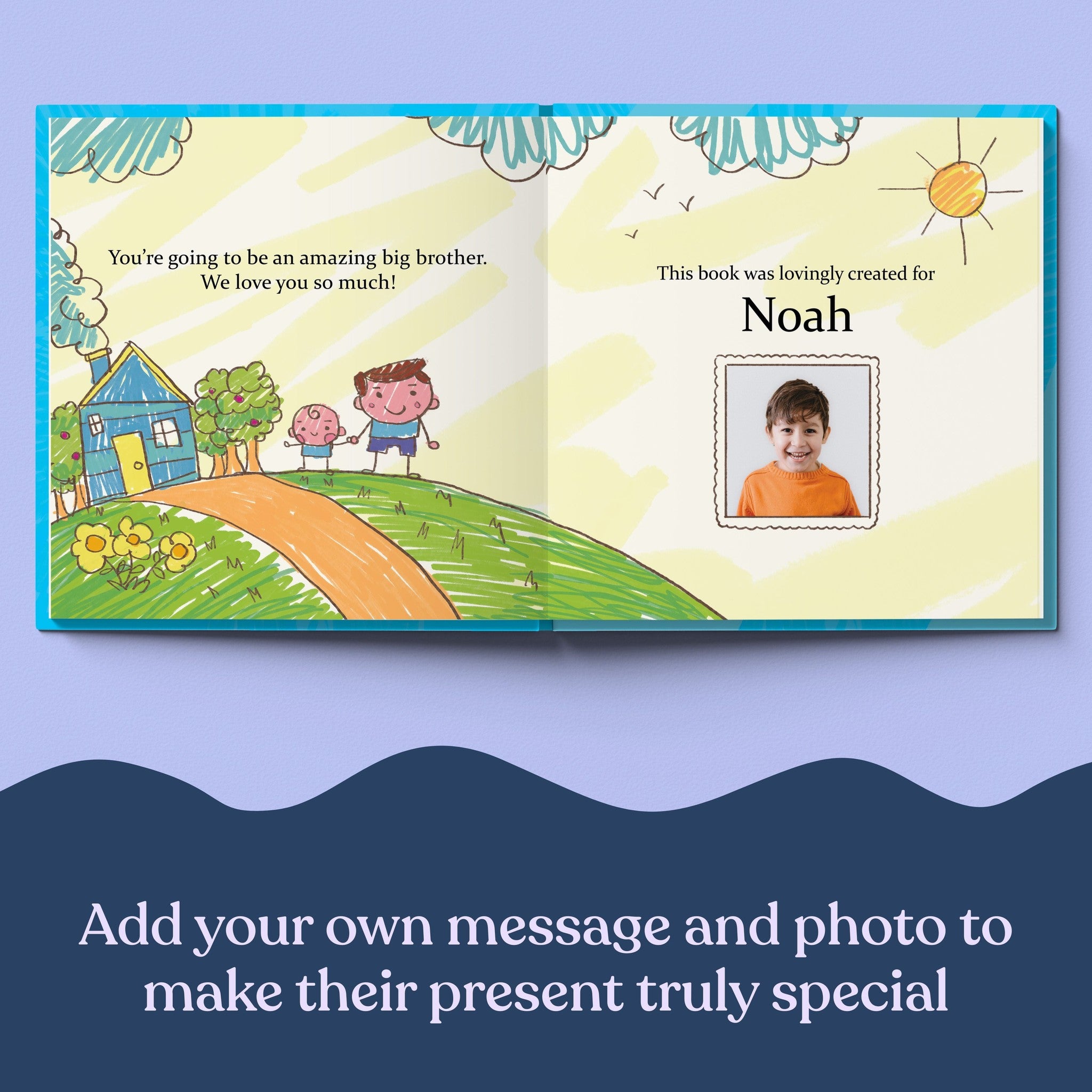 Inside page from The Best Big Brother Ever, a personalized keepsake storybook