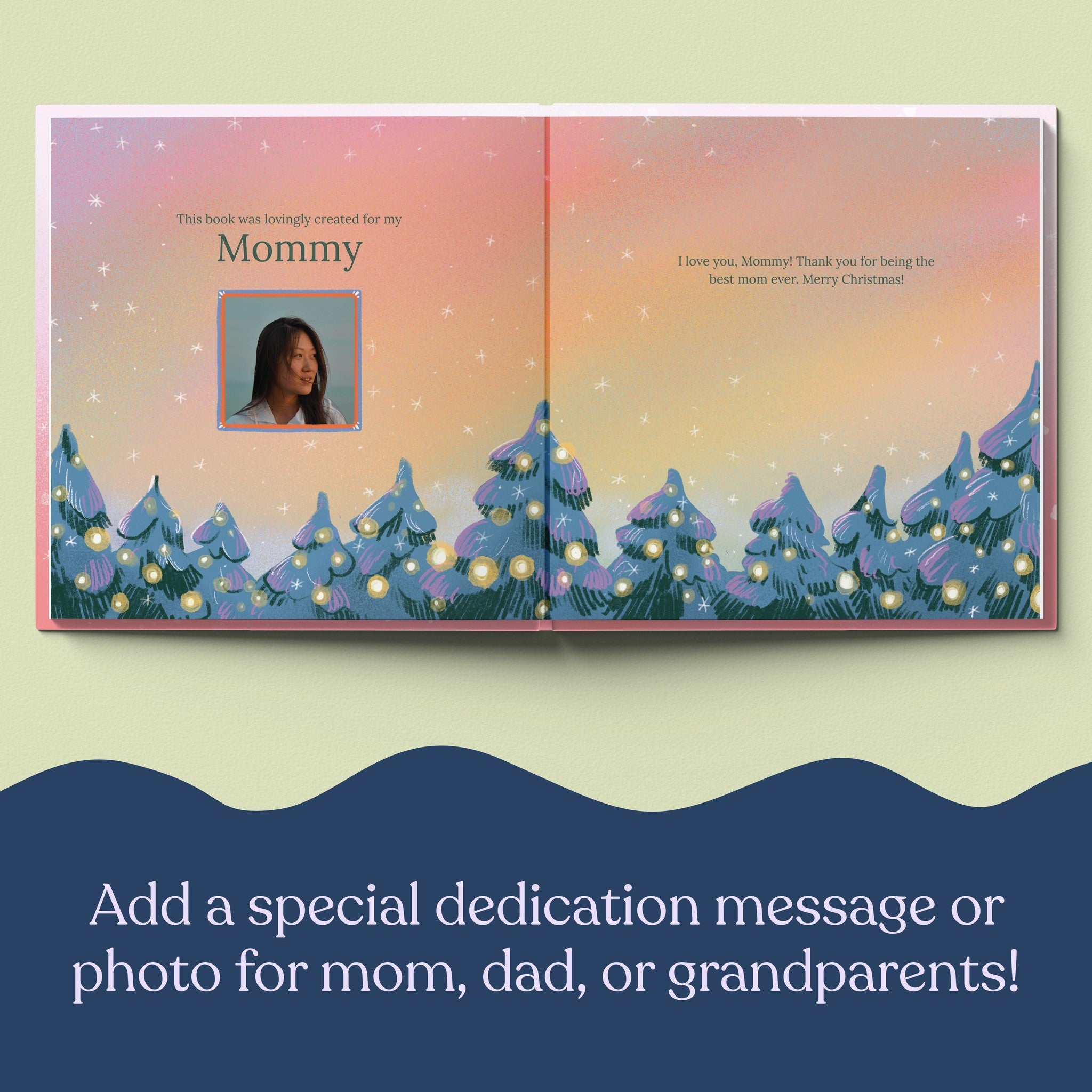 Inside page from My First Christmas with Mommy, a personalized holiday storybook