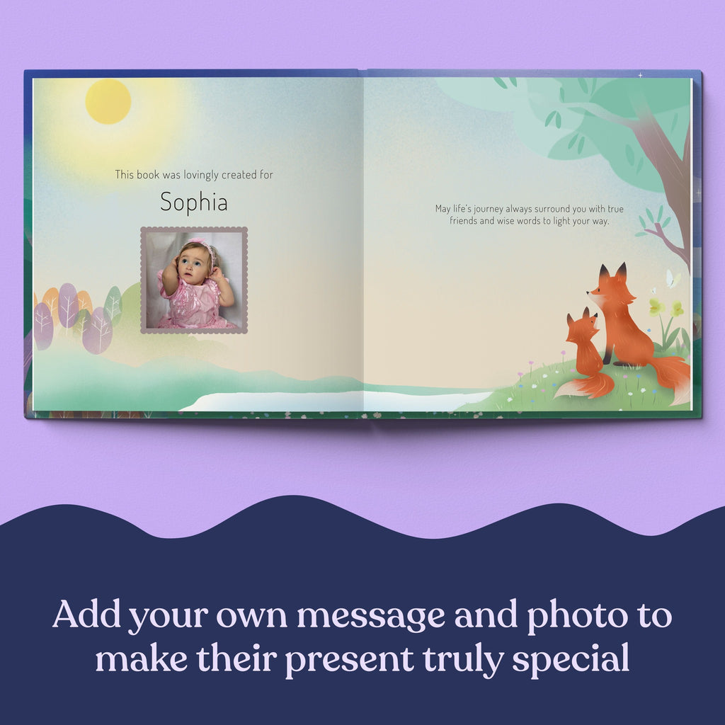 Inside page from Wonderful Wishes for You, a personalized bedtime storybook