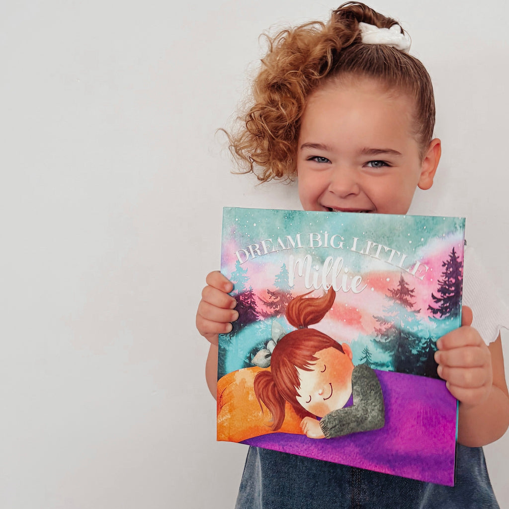 Inside page from Dream Big, a personalized illustrated adventure book