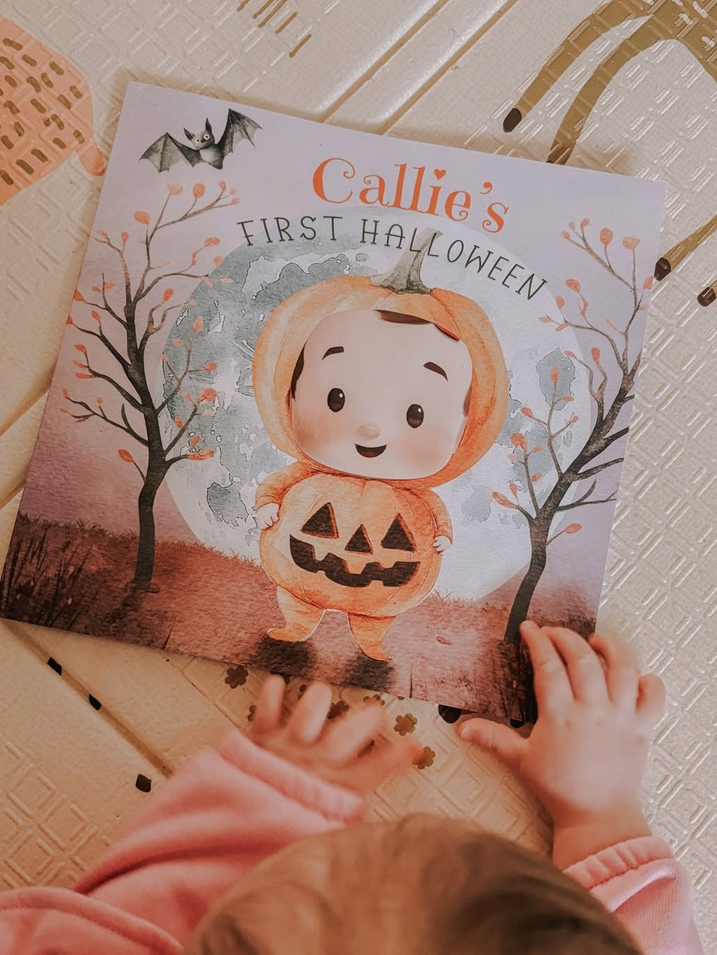 Inside page from First Halloween, a personalized holiday storybook