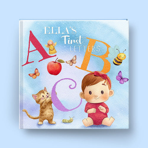 Cover of Baby's First Letters, a personalized milestone keepsake book