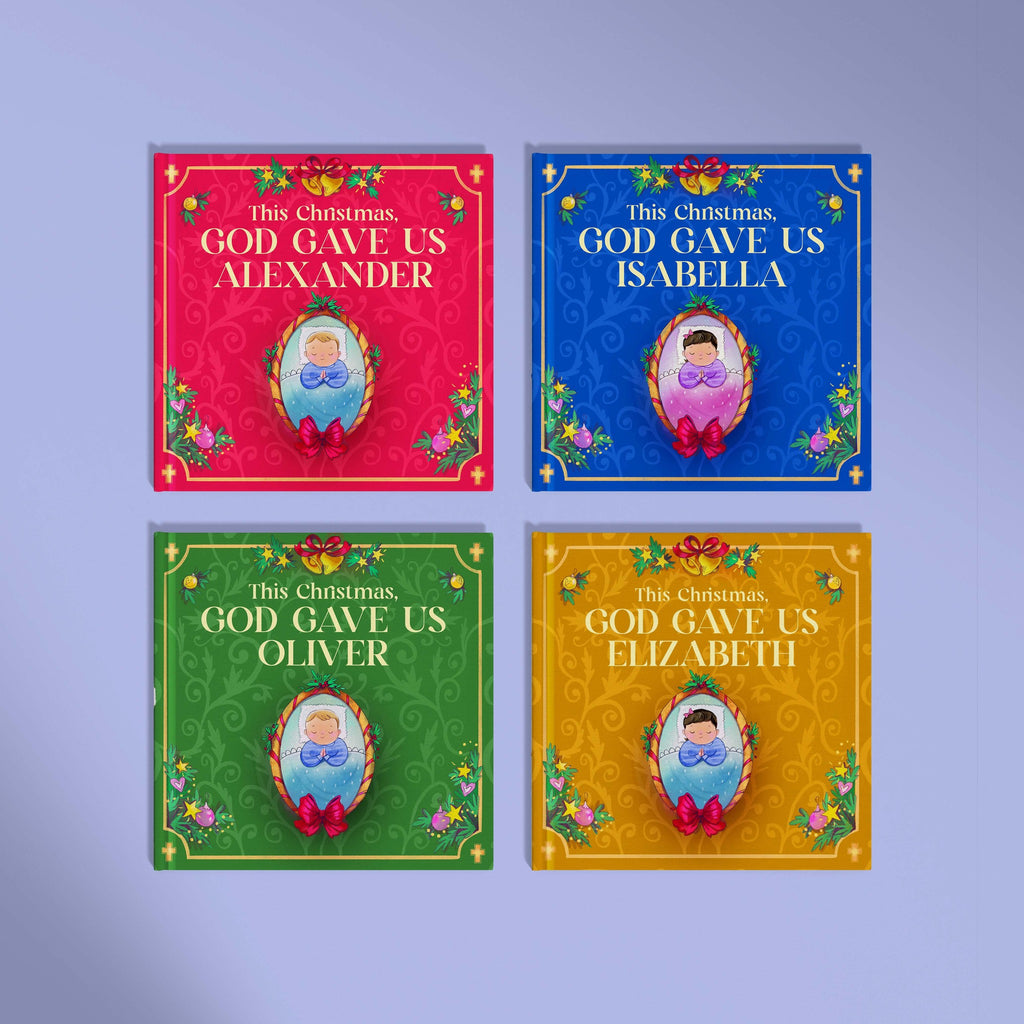 Inside page from This Christmas, God Gave Us You, a personalized holiday storybook