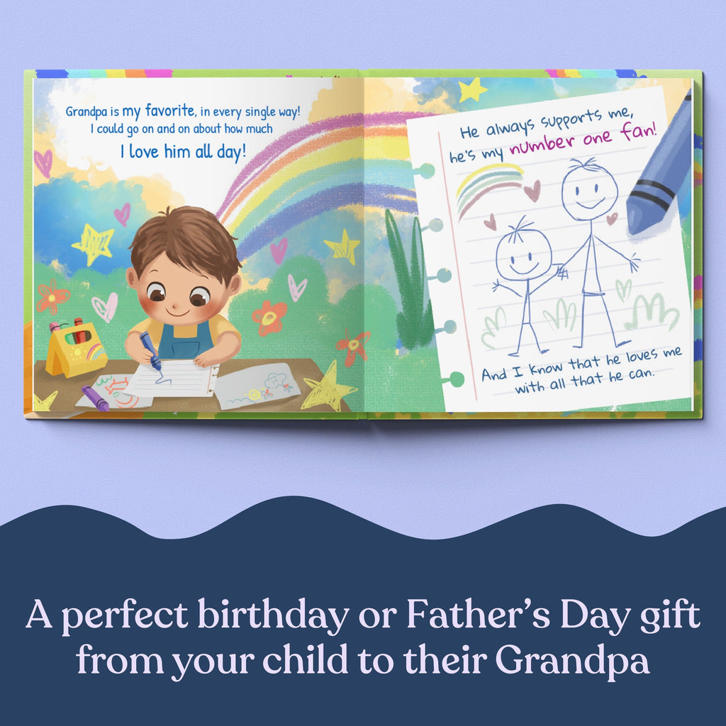 Inside page from How Much I Love Grandpa, a personalized keepsake storybook