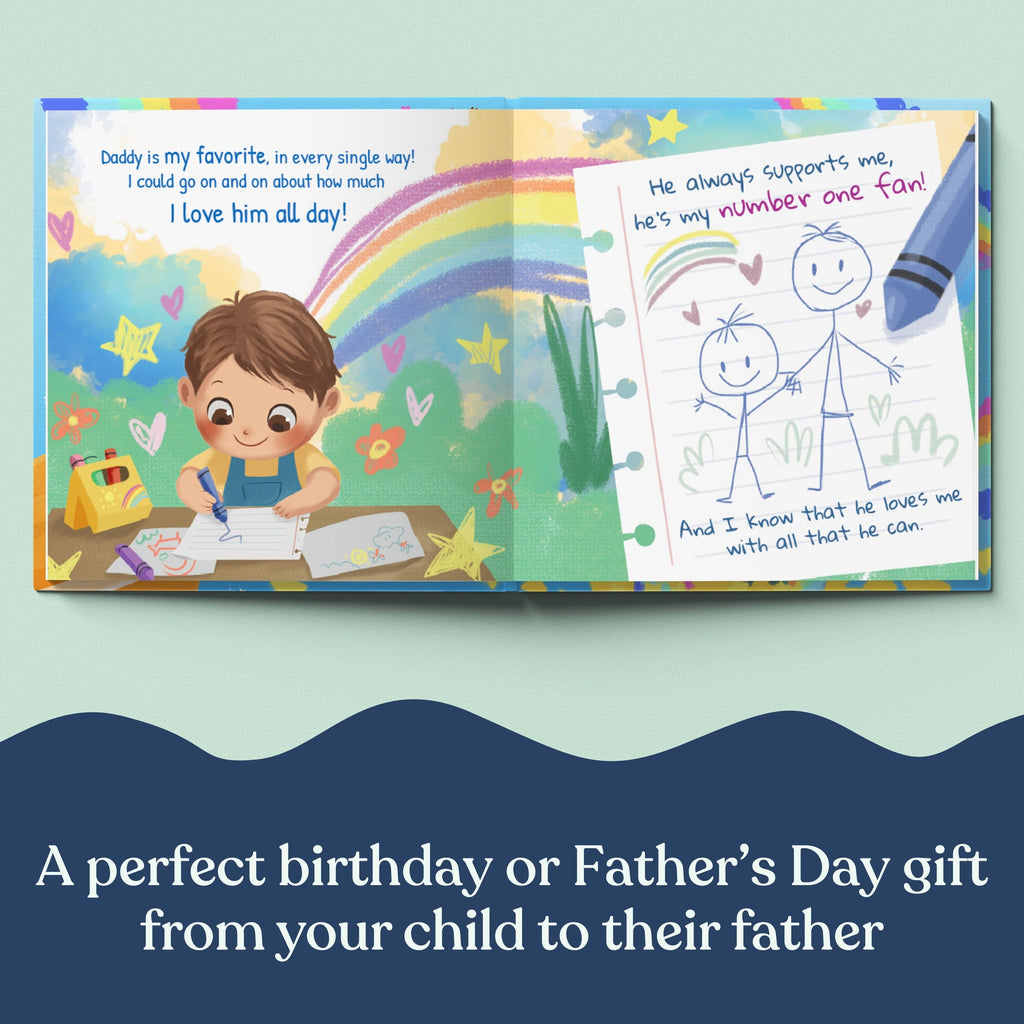 Inside page from How Much I Love Daddy, a personalized keepsake storybook