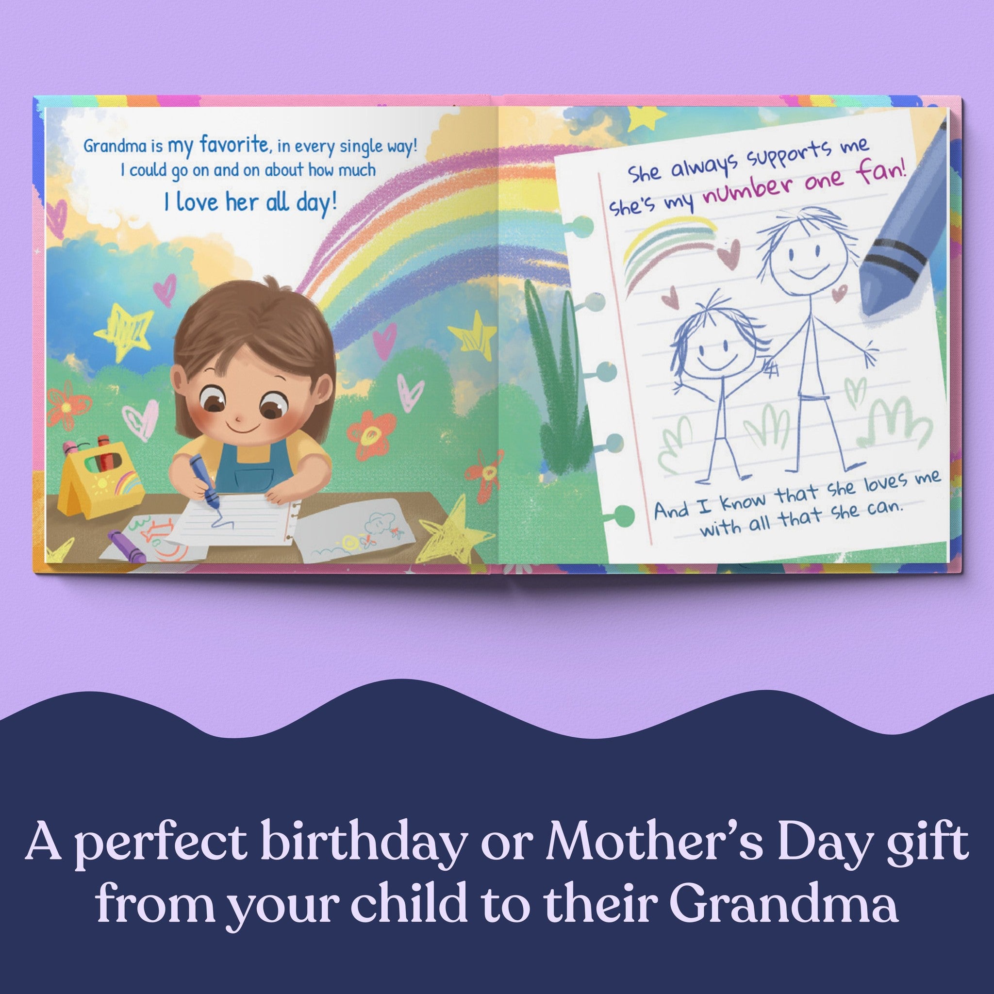 Inside page from How Much I Love Grandma, a personalized keepsake storybook