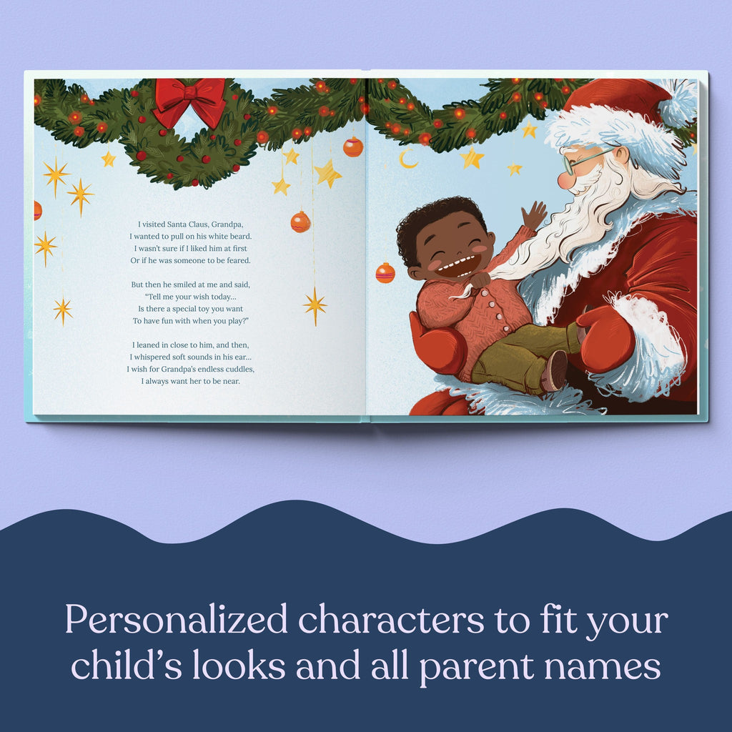 Inside page from My First Christmas with Grandpa, a personalized holiday storybook