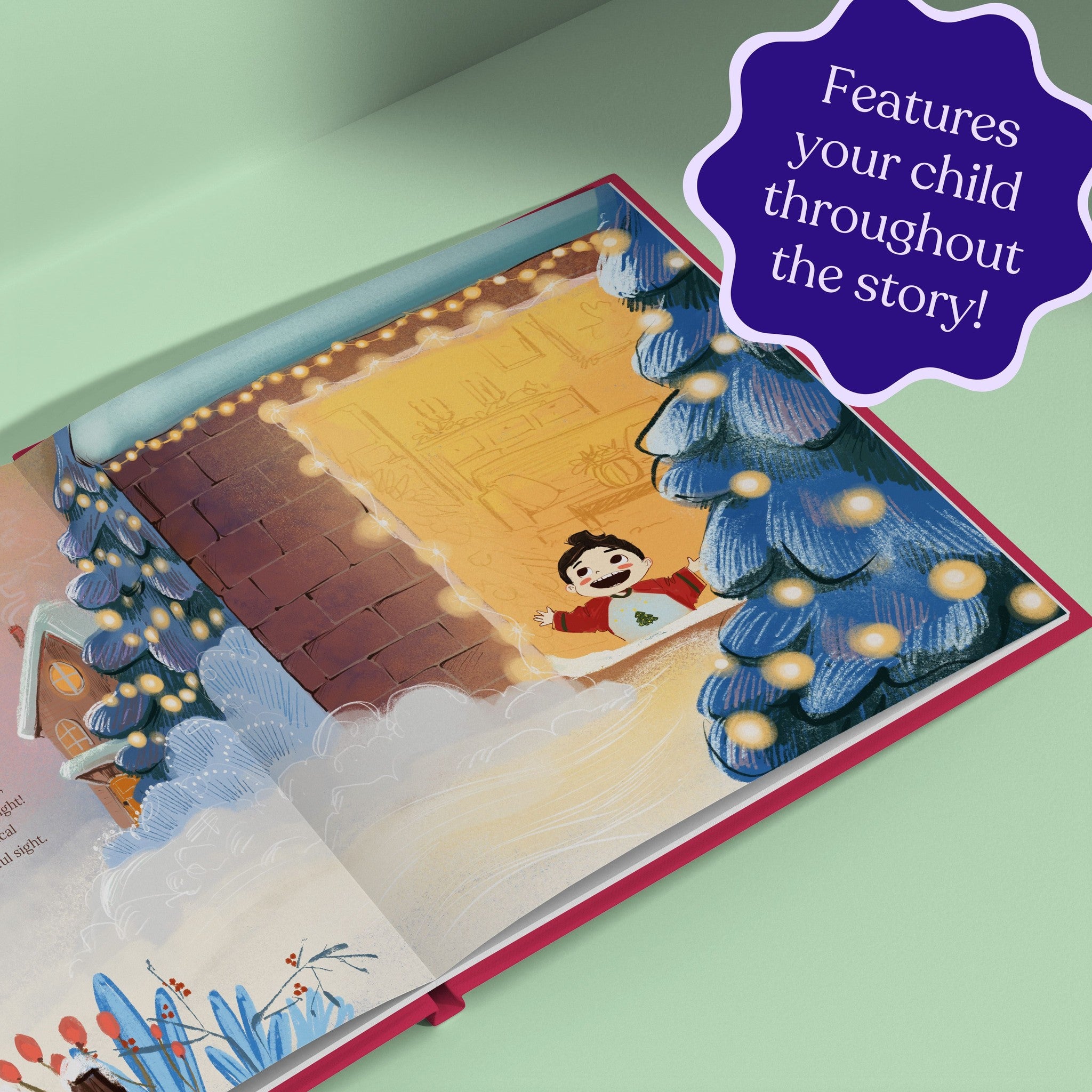 Inside page from First Christmas as Mommy, a personalized holiday storybook