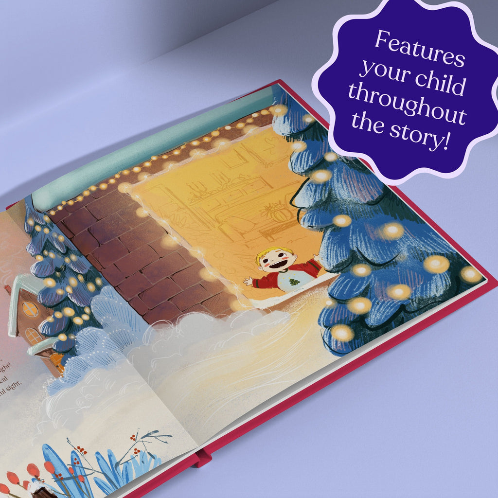 Inside page from First Christmas as Grandpa, a personalized holiday storybook
