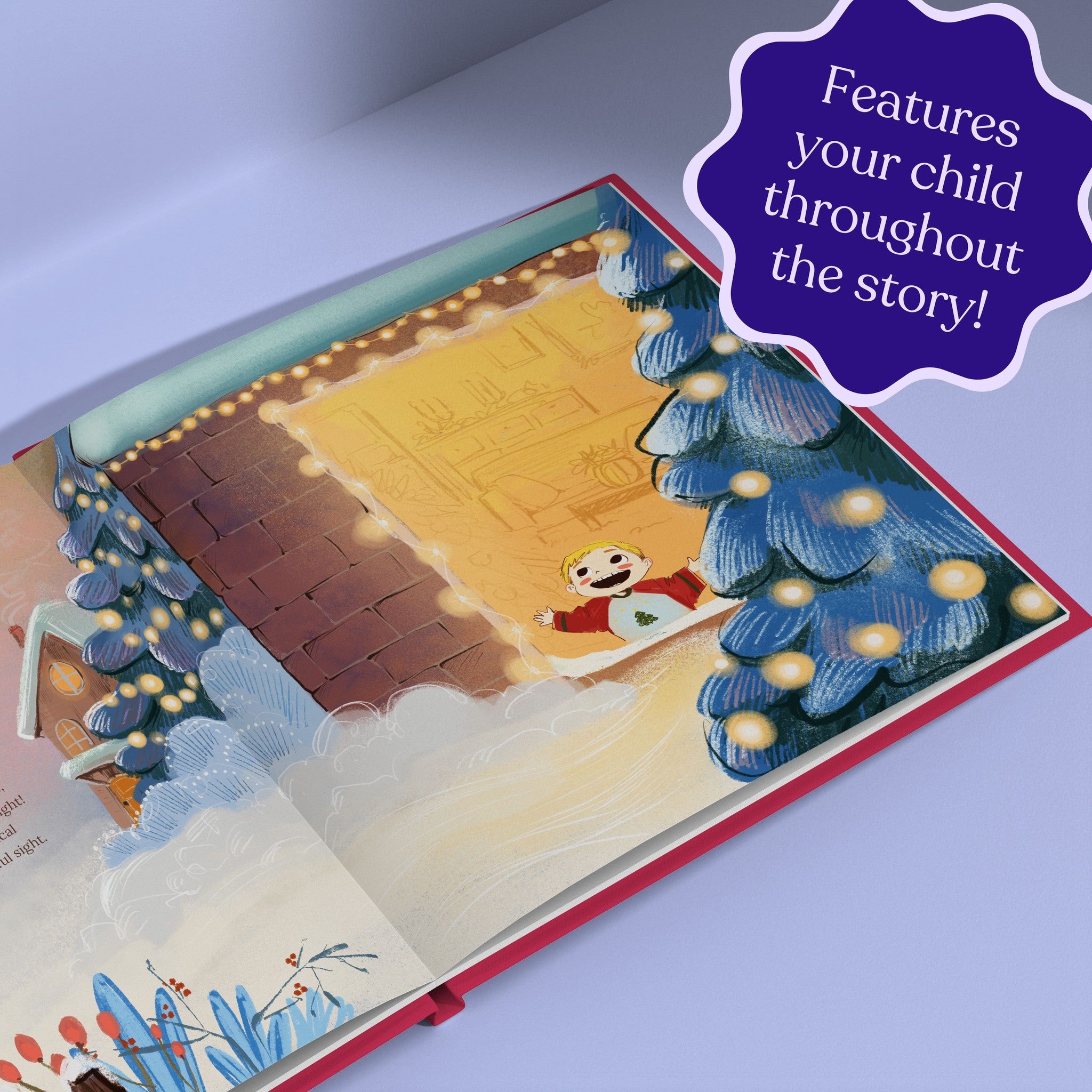 Inside page from First Christmas as Grandpa, a personalized holiday storybook