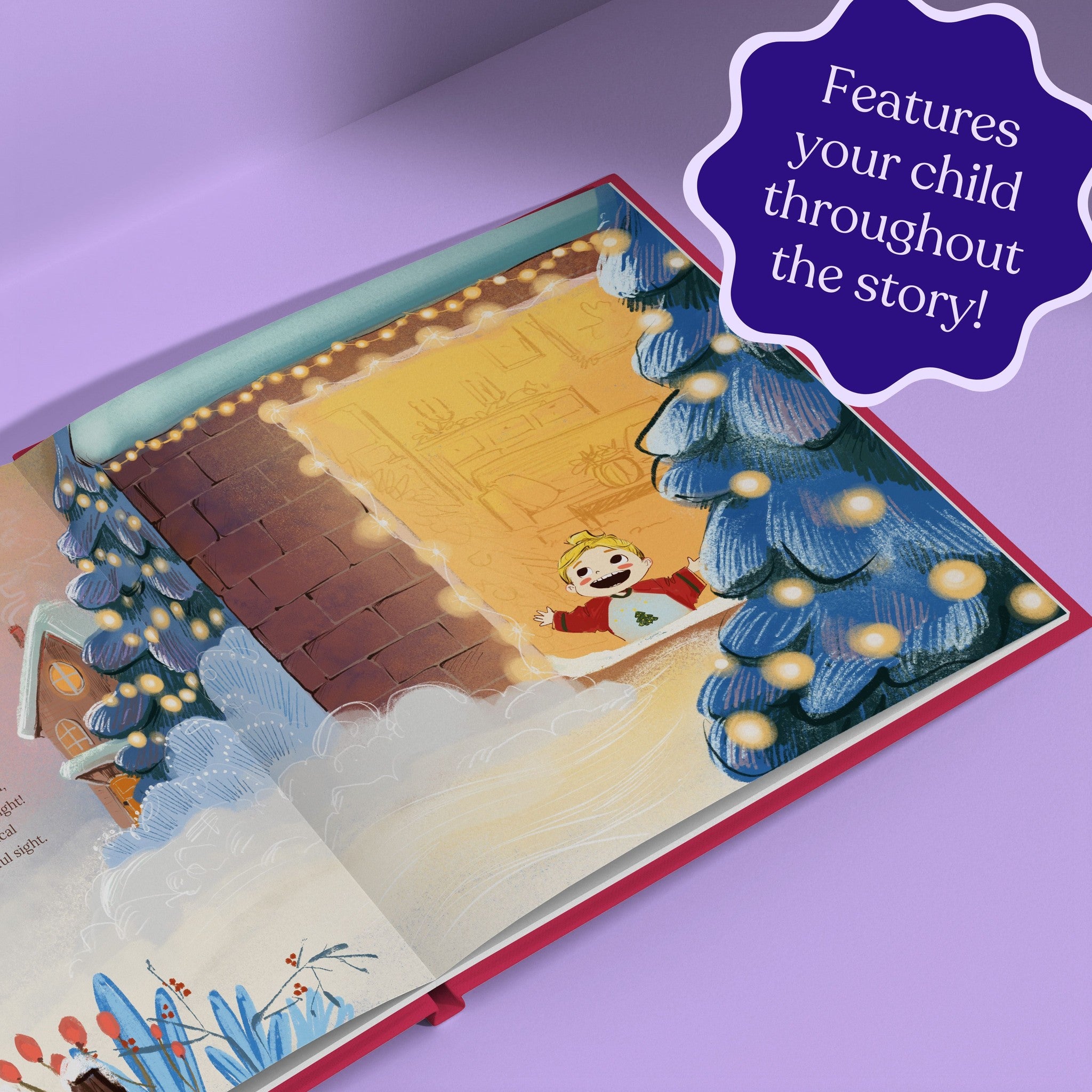 Inside page from First Christmas as Grandma, a personalized holiday storybook