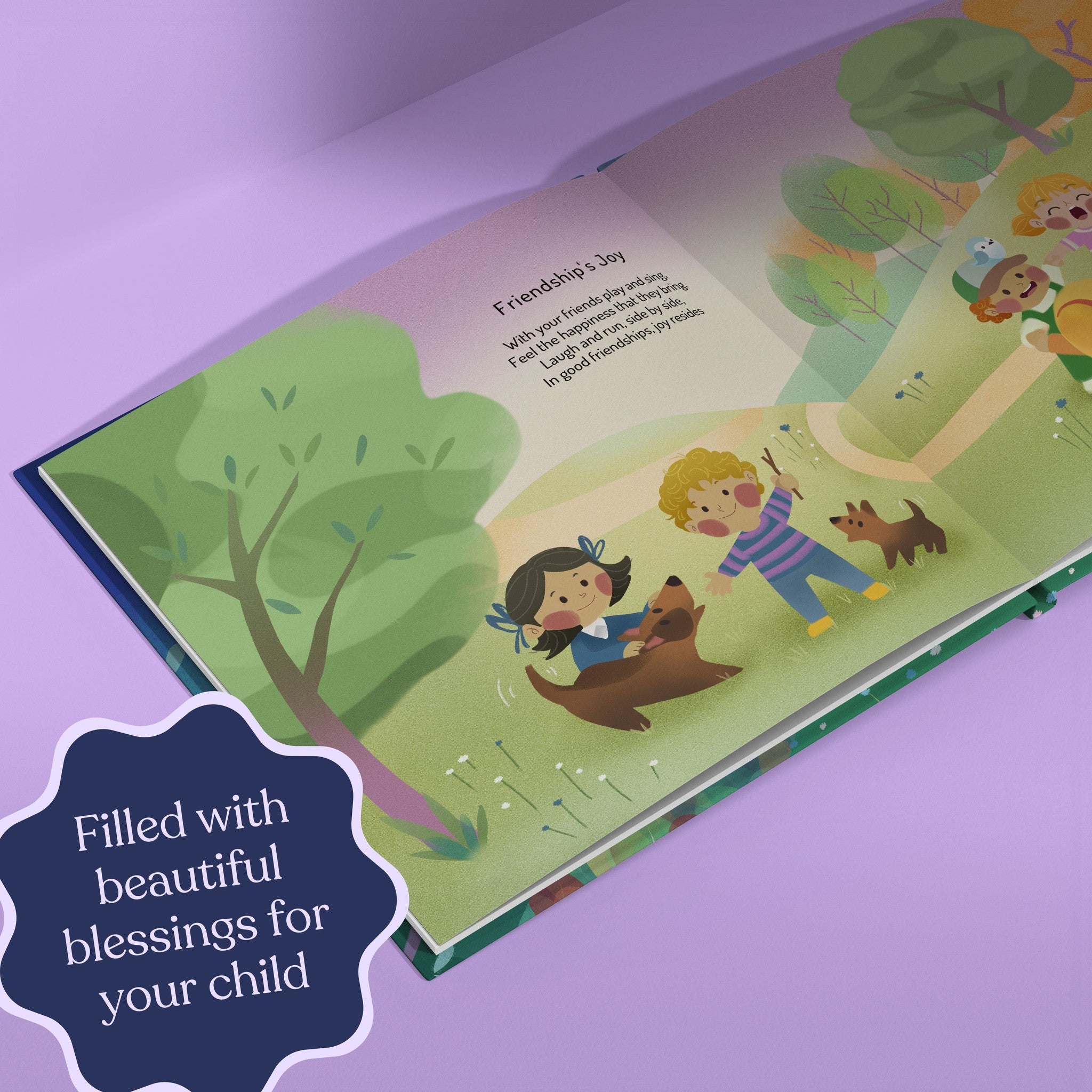Inside page from Wonderful Wishes for You, a personalized bedtime storybook