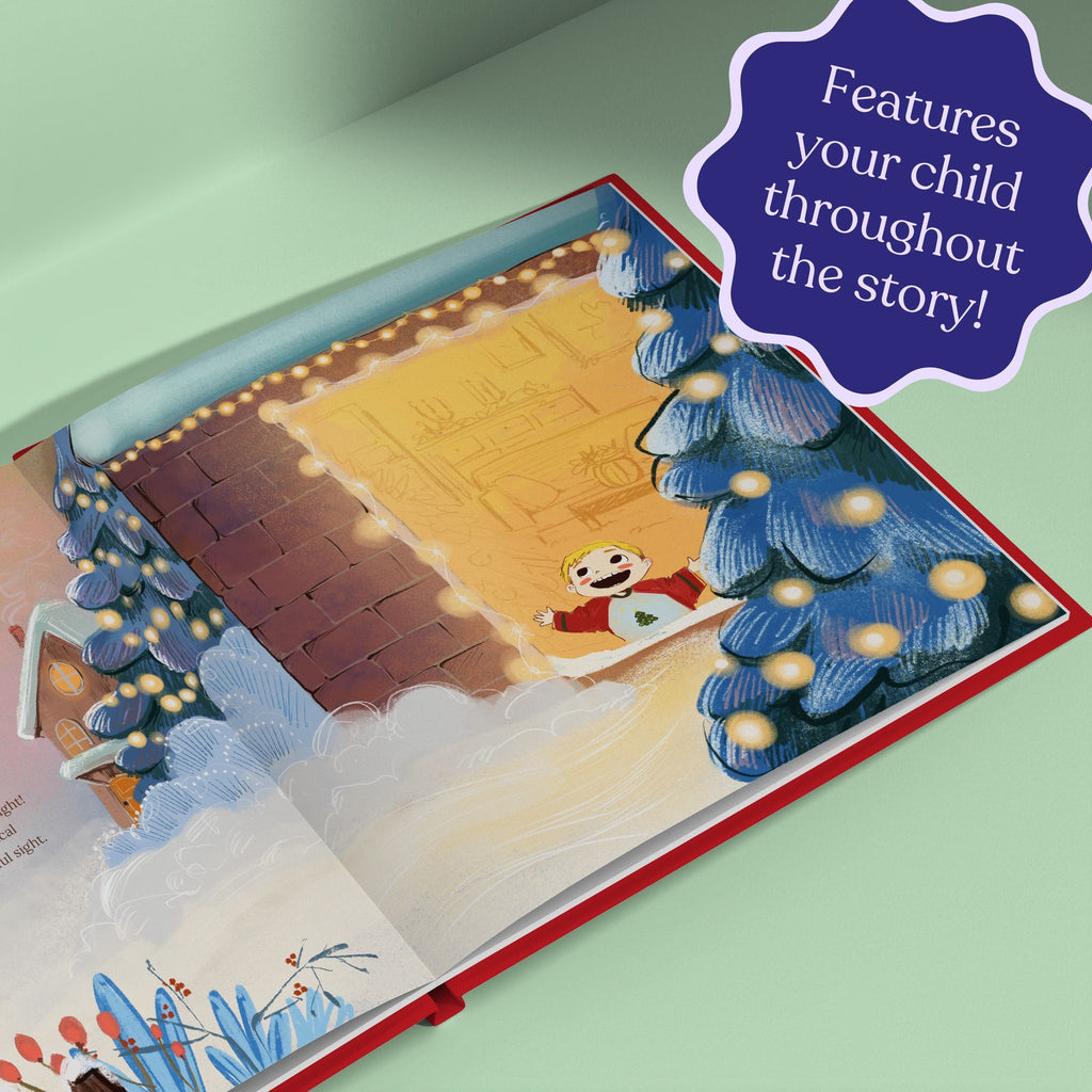 Inside page from On Our First Christmas Daddy, a personalized holiday storybook