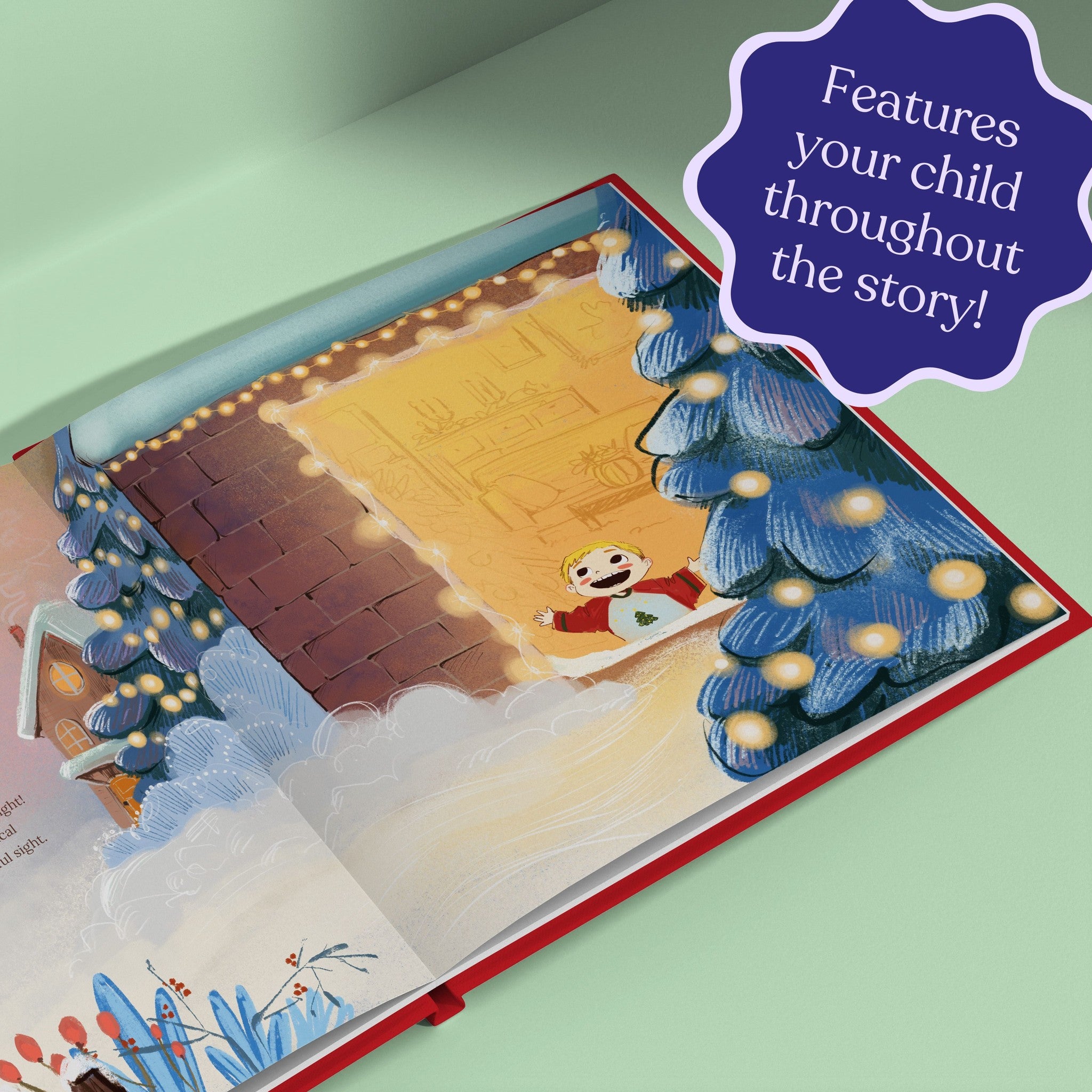 Inside page from On Our First Christmas Daddy, a personalized holiday storybook