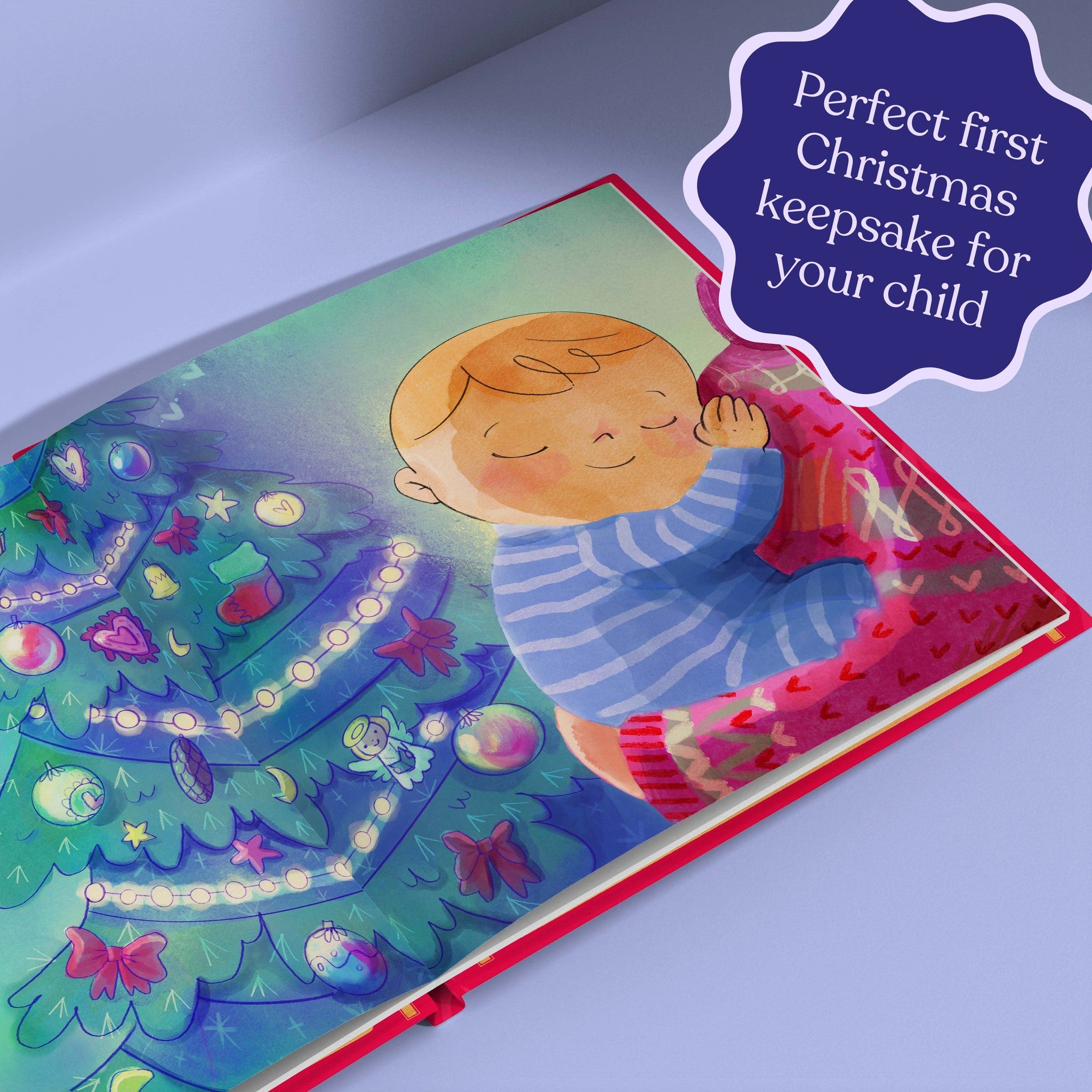 Inside page from This Christmas, God Gave Us You, a personalized holiday storybook