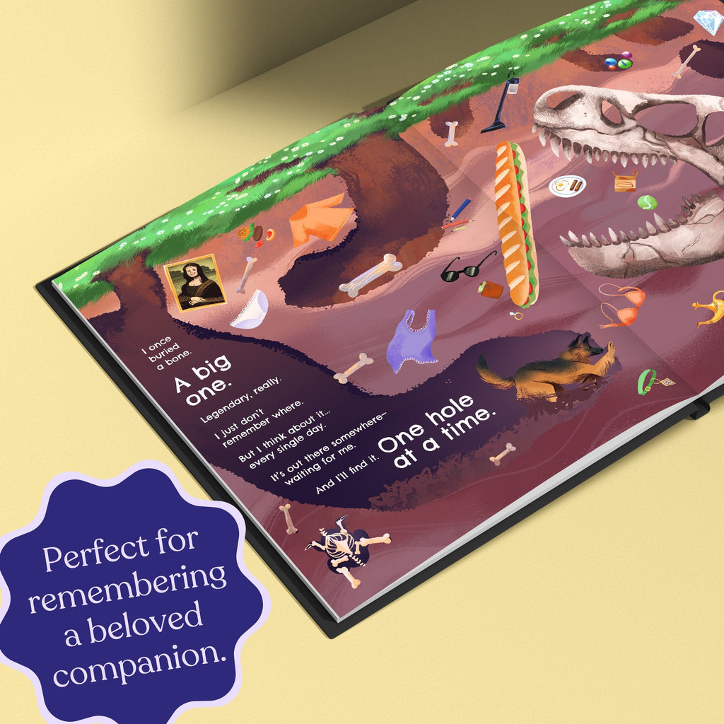 Inside page from The Life of Your Dog, a personalized illustrated adventure book