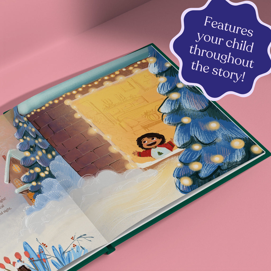 Inside page from On Our First Christmas Mommy, a personalized holiday storybook