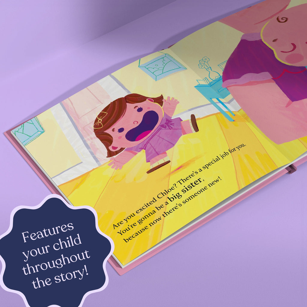 Inside page from The Best Big Sister Ever, a personalized keepsake storybook