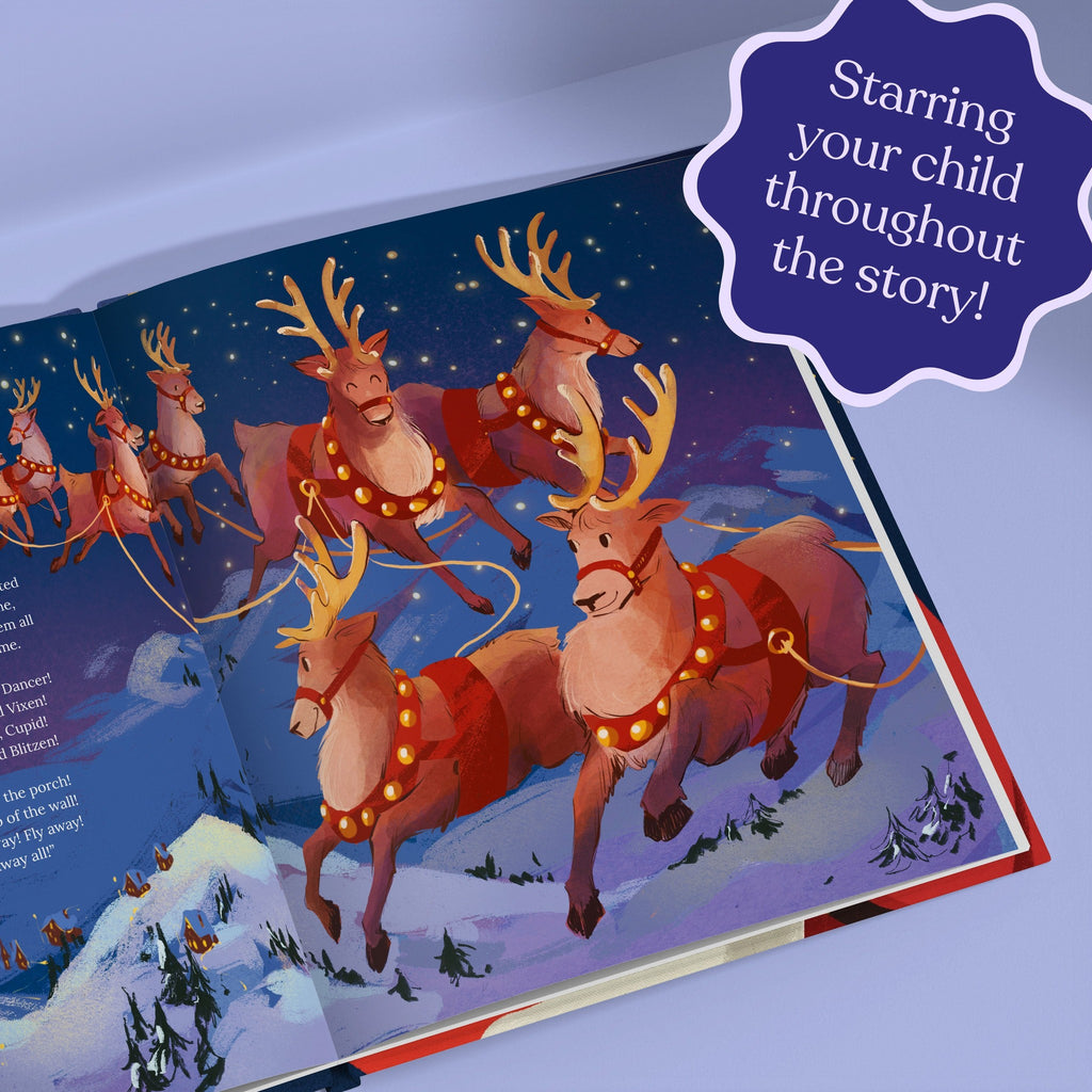 Inside page from The Night Before Christmas, a personalized holiday storybook
