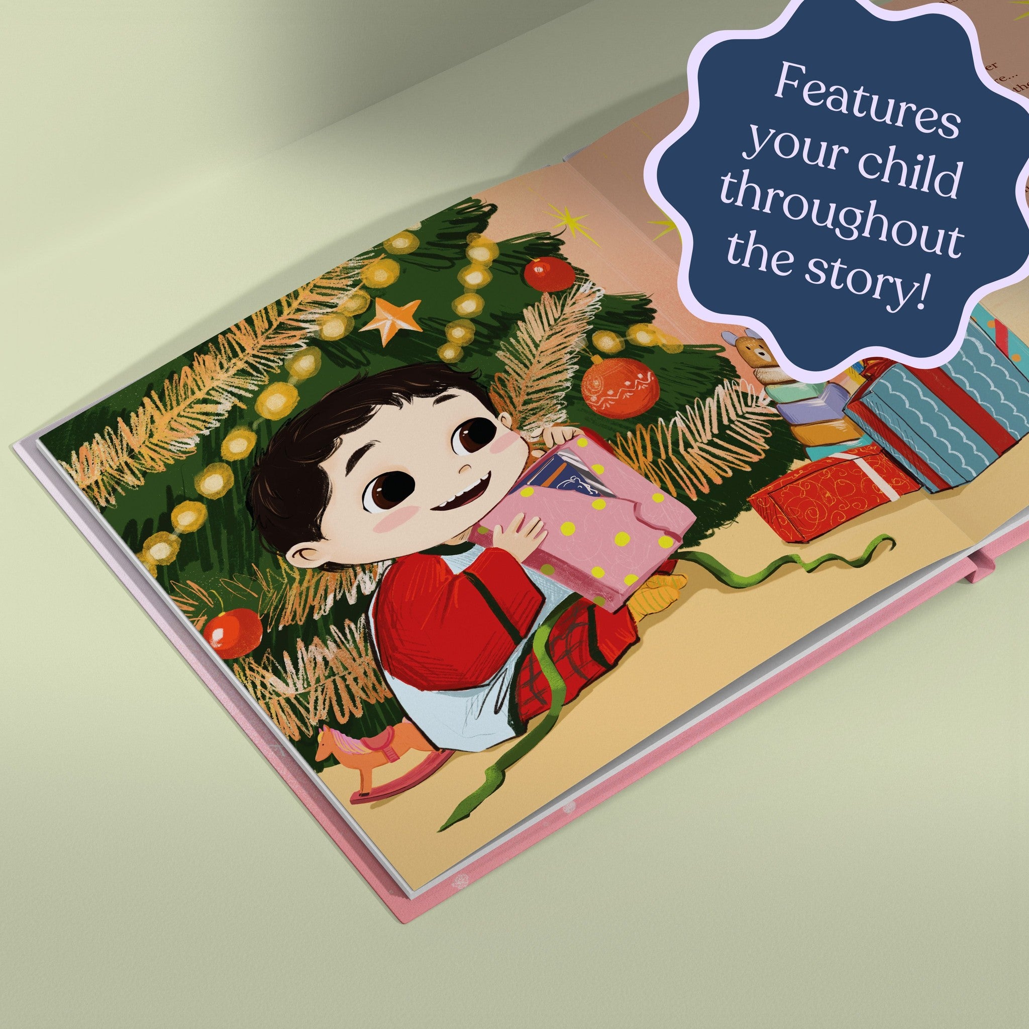 Inside page from My First Christmas with Mommy, a personalized holiday storybook