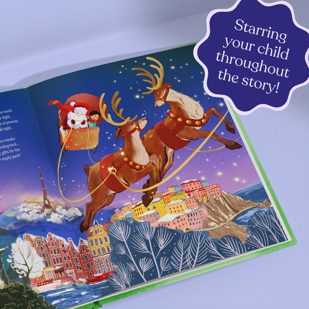 Inside page from The Night Before Christmas, a personalized holiday storybook